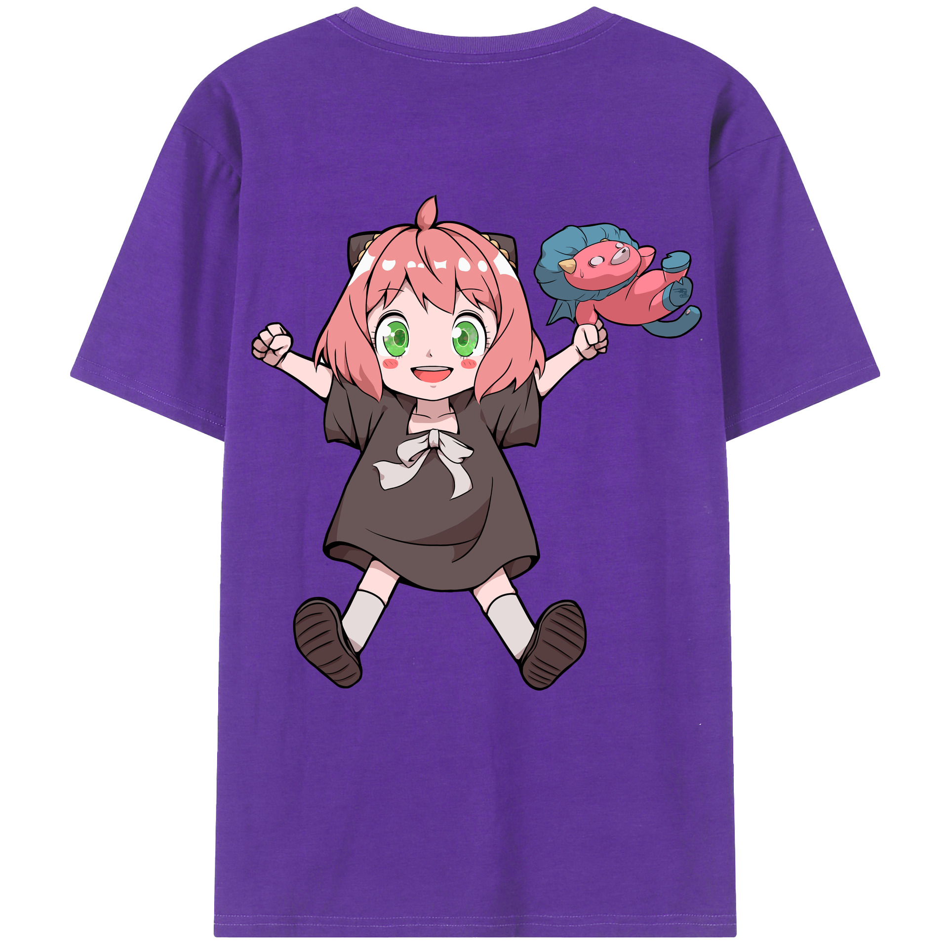 （画像用） SPY×FAMILY间谍家家酒 綿100％ メンズ半袖Tシャツ（バックプリント） 通気性