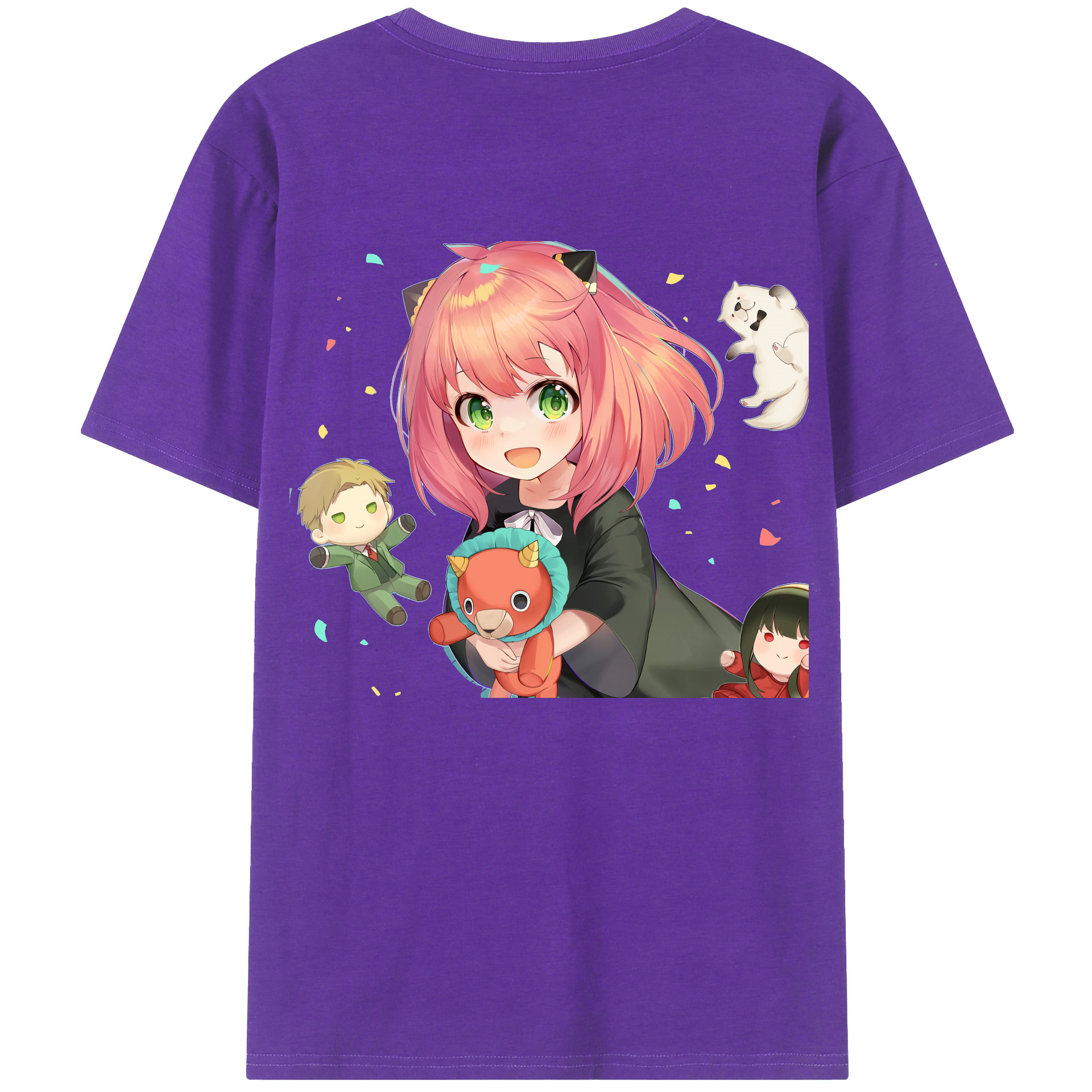 （画像用） SPY×FAMILY间谍家家酒 綿100％ メンズ半袖Tシャツ（バックプリント） 通気性