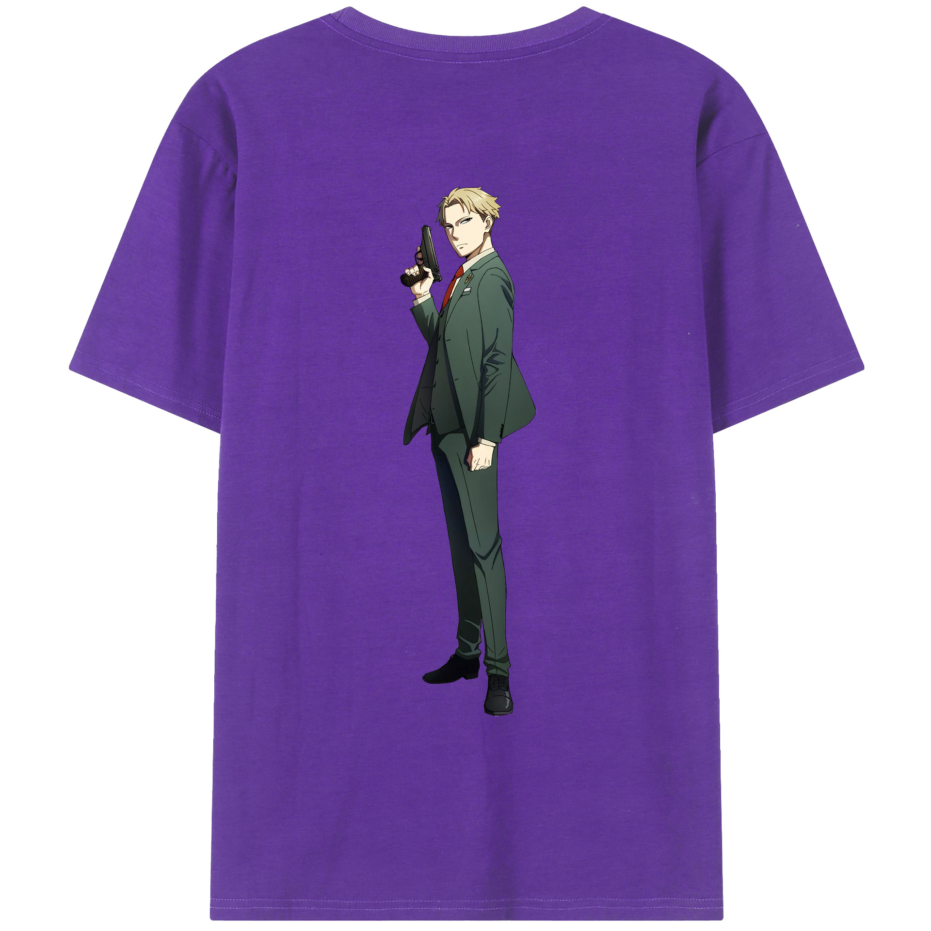 （画像用） SPY×FAMILY间谍家家酒 綿100％ メンズ半袖Tシャツ（バックプリント） 通気性