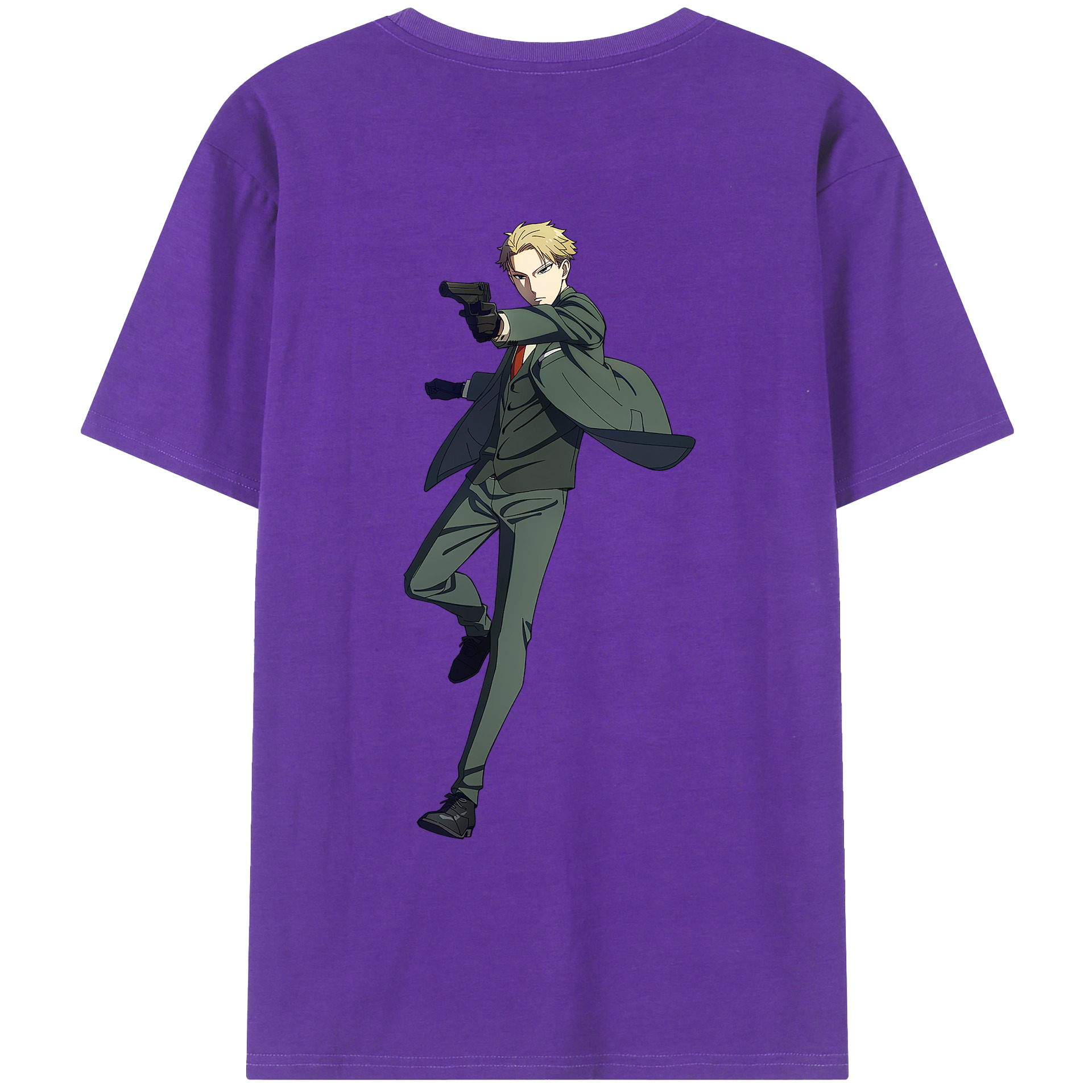 （画像用） SPY×FAMILY间谍家家酒 綿100％ メンズ半袖Tシャツ（バックプリント） 通気性