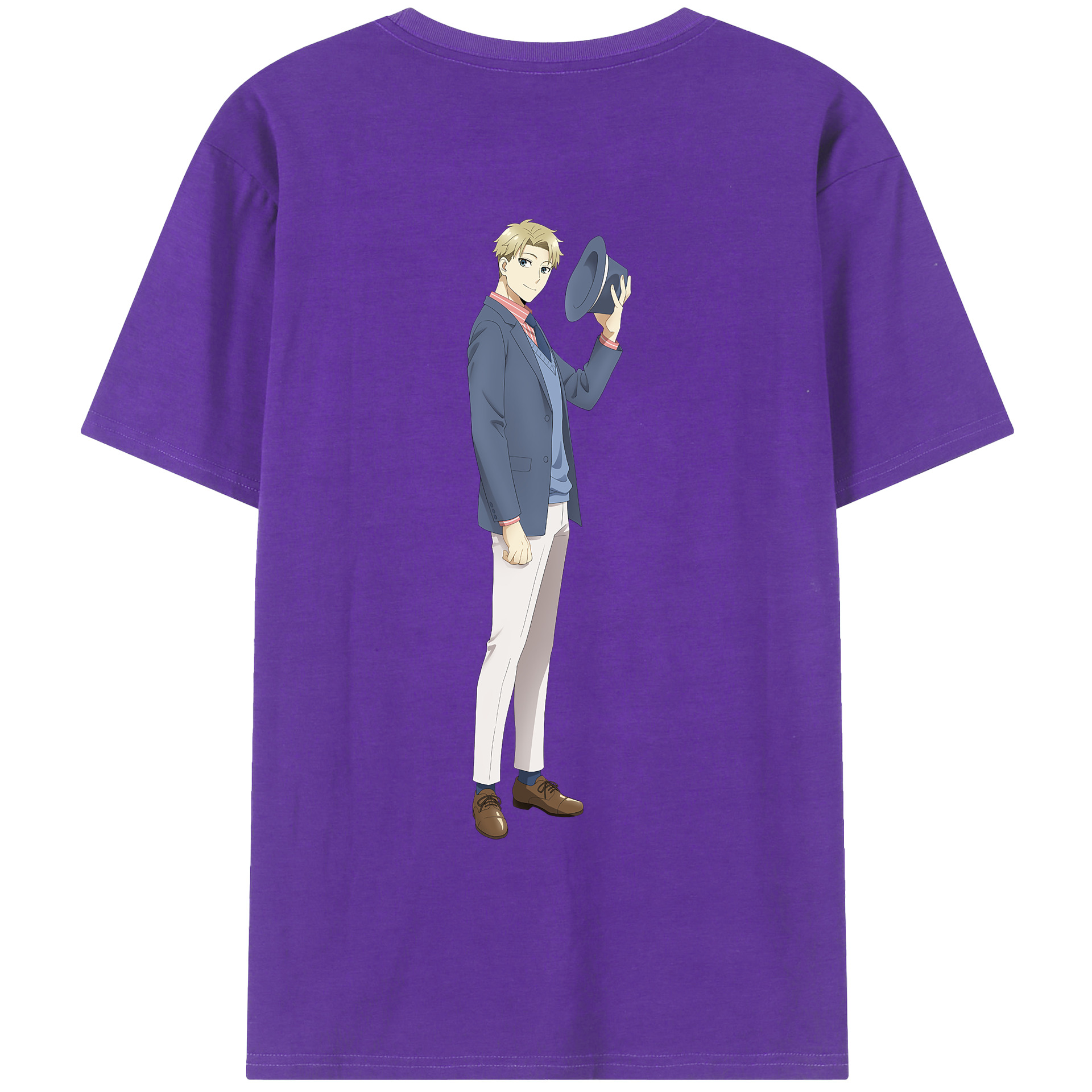 （画像用） SPY×FAMILY间谍家家酒 綿100％ メンズ半袖Tシャツ（バックプリント） 通気性