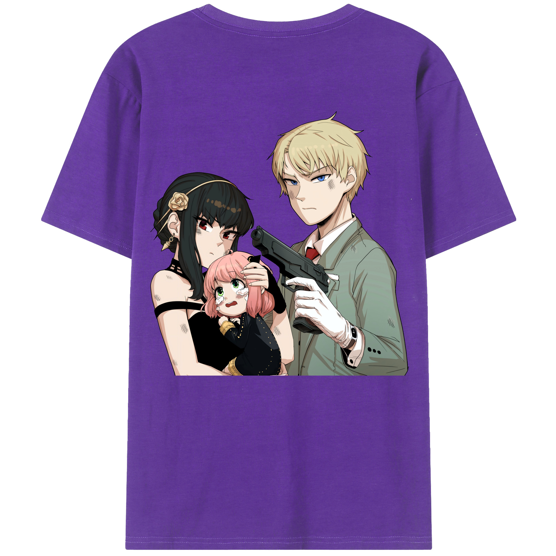 （画像用） SPY×FAMILY间谍家家酒 綿100％ メンズ半袖Tシャツ（バックプリント） 通気性