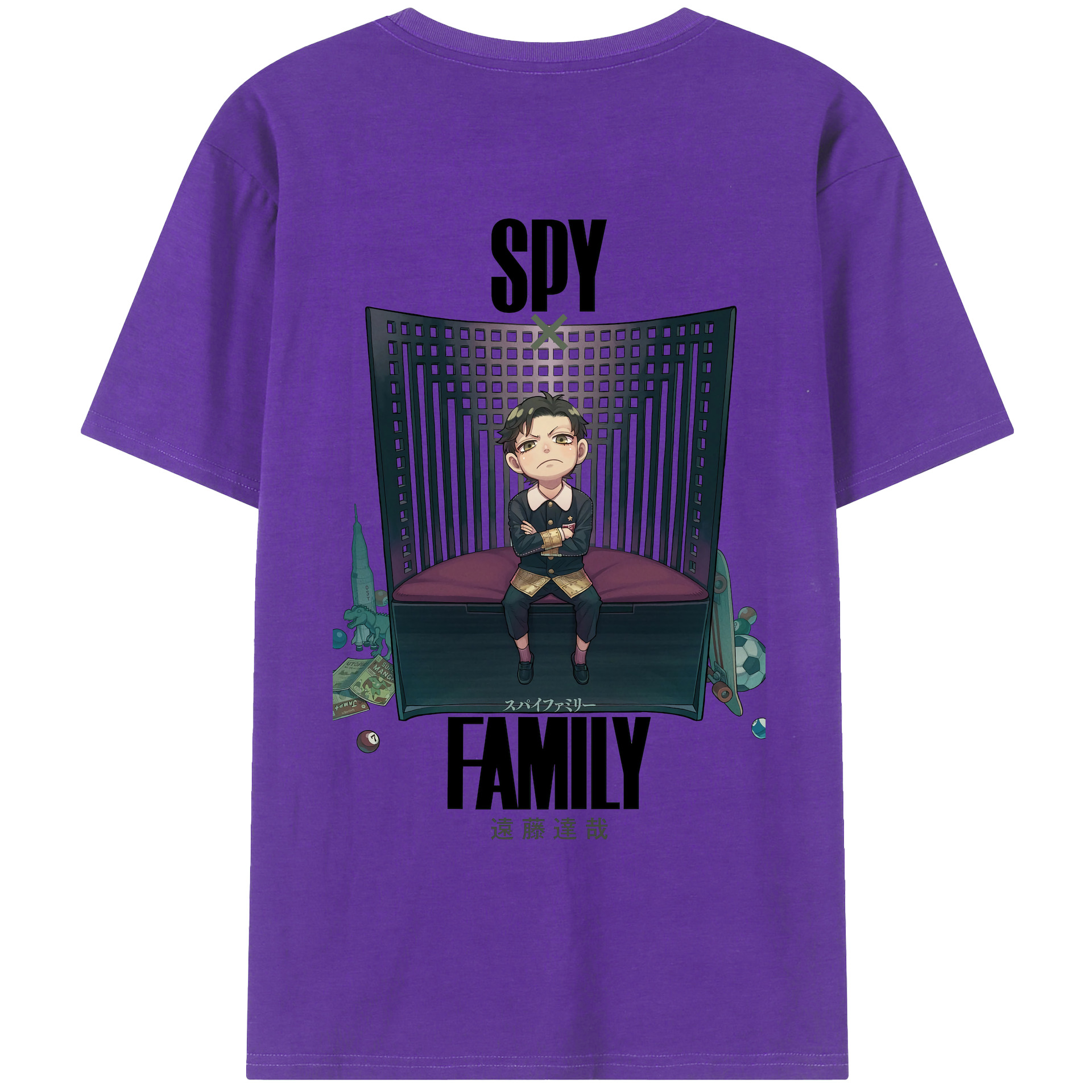 （画像用） SPY×FAMILY间谍家家酒 綿100％ メンズ半袖Tシャツ（バックプリント） 通気性