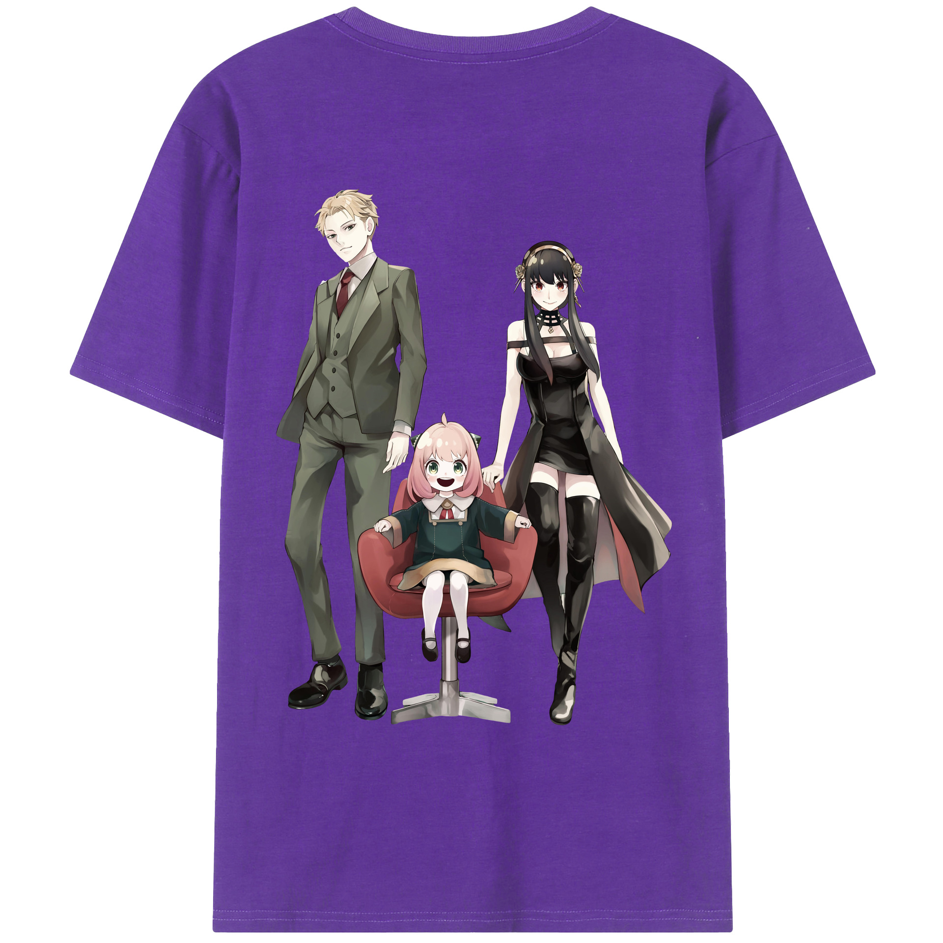 （画像用） SPY×FAMILY间谍家家酒 綿100％ メンズ半袖Tシャツ（バックプリント） 通気性
