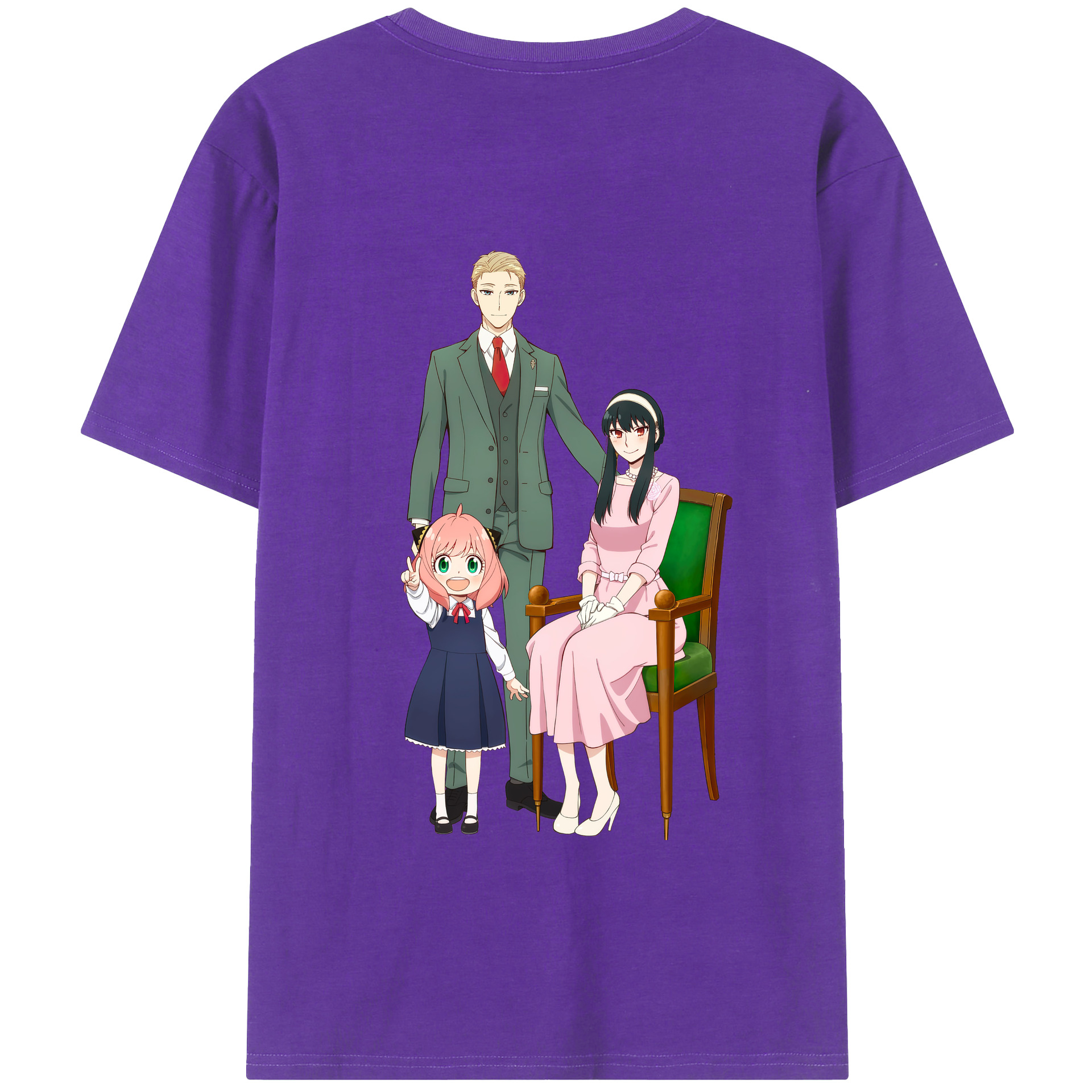 （画像用） SPY×FAMILY间谍家家酒 綿100％ メンズ半袖Tシャツ（バックプリント） 通気性