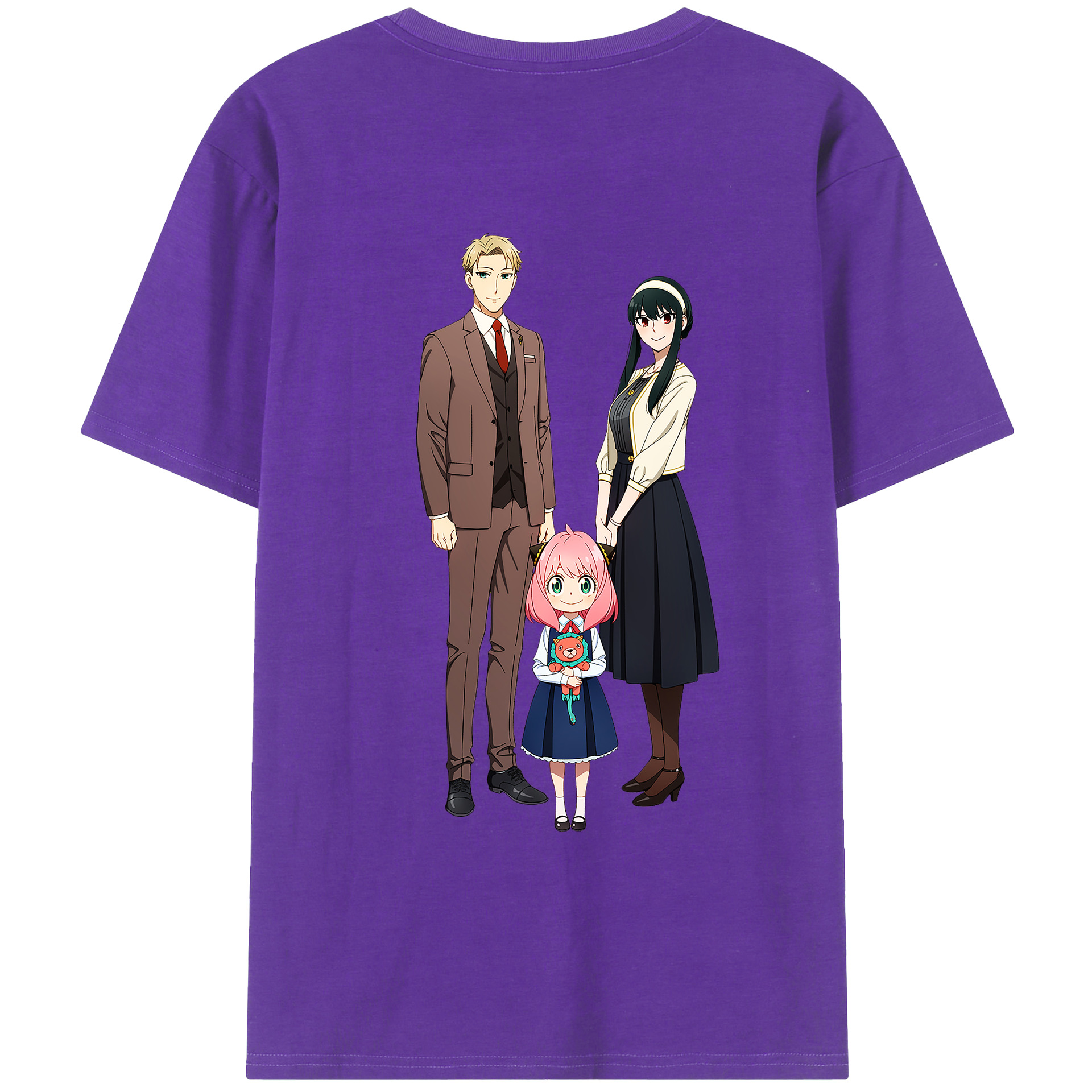 （画像用） SPY×FAMILY间谍家家酒 綿100％ メンズ半袖Tシャツ（バックプリント） 通気性