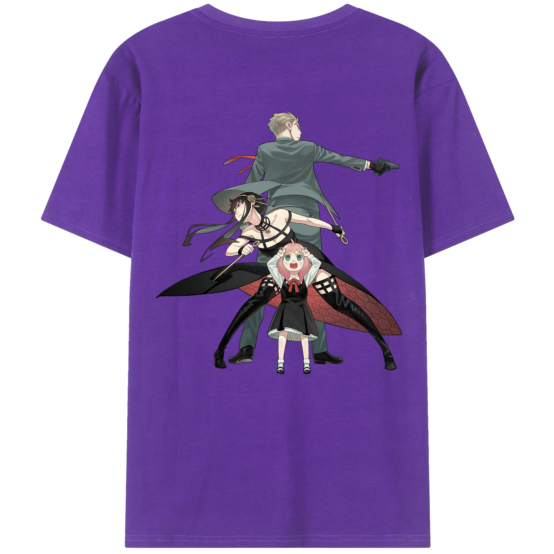 （画像用） SPY×FAMILY间谍家家酒 綿100％ メンズ半袖Tシャツ（バックプリント） 通気性