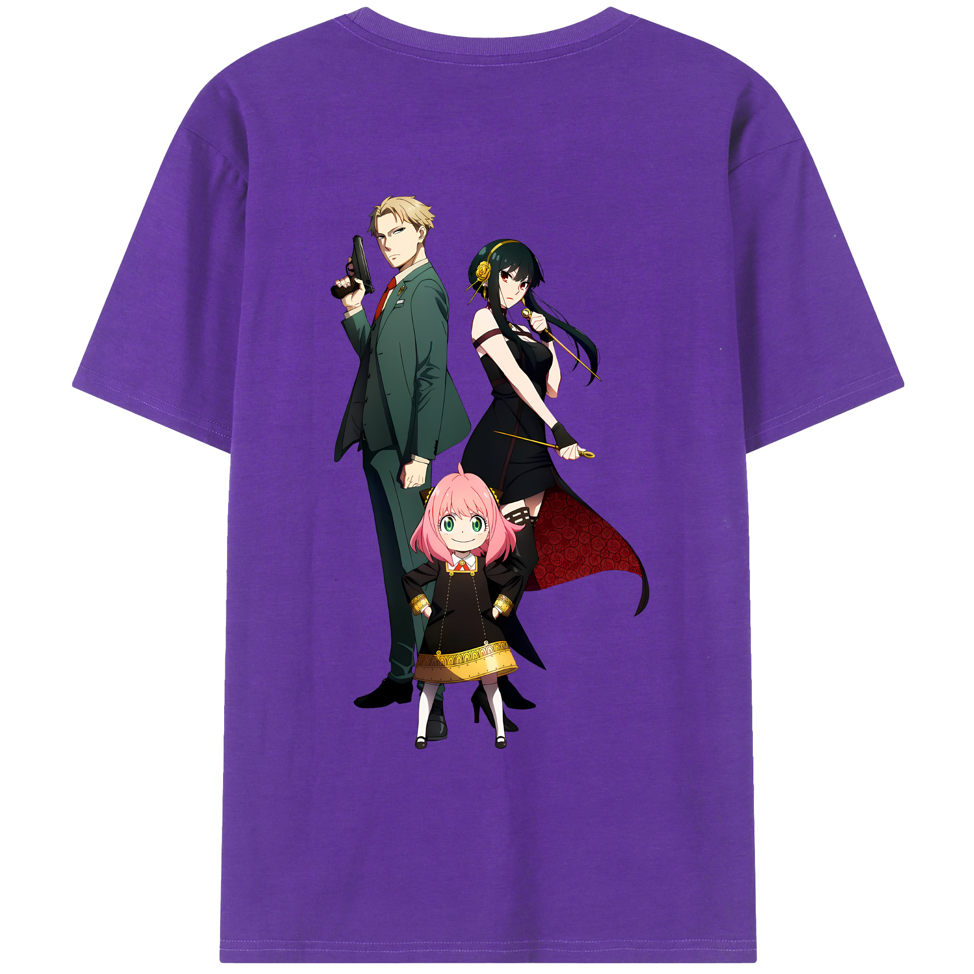 （画像用） SPY×FAMILY间谍家家酒 綿100％ メンズ半袖Tシャツ（バックプリント） 通気性