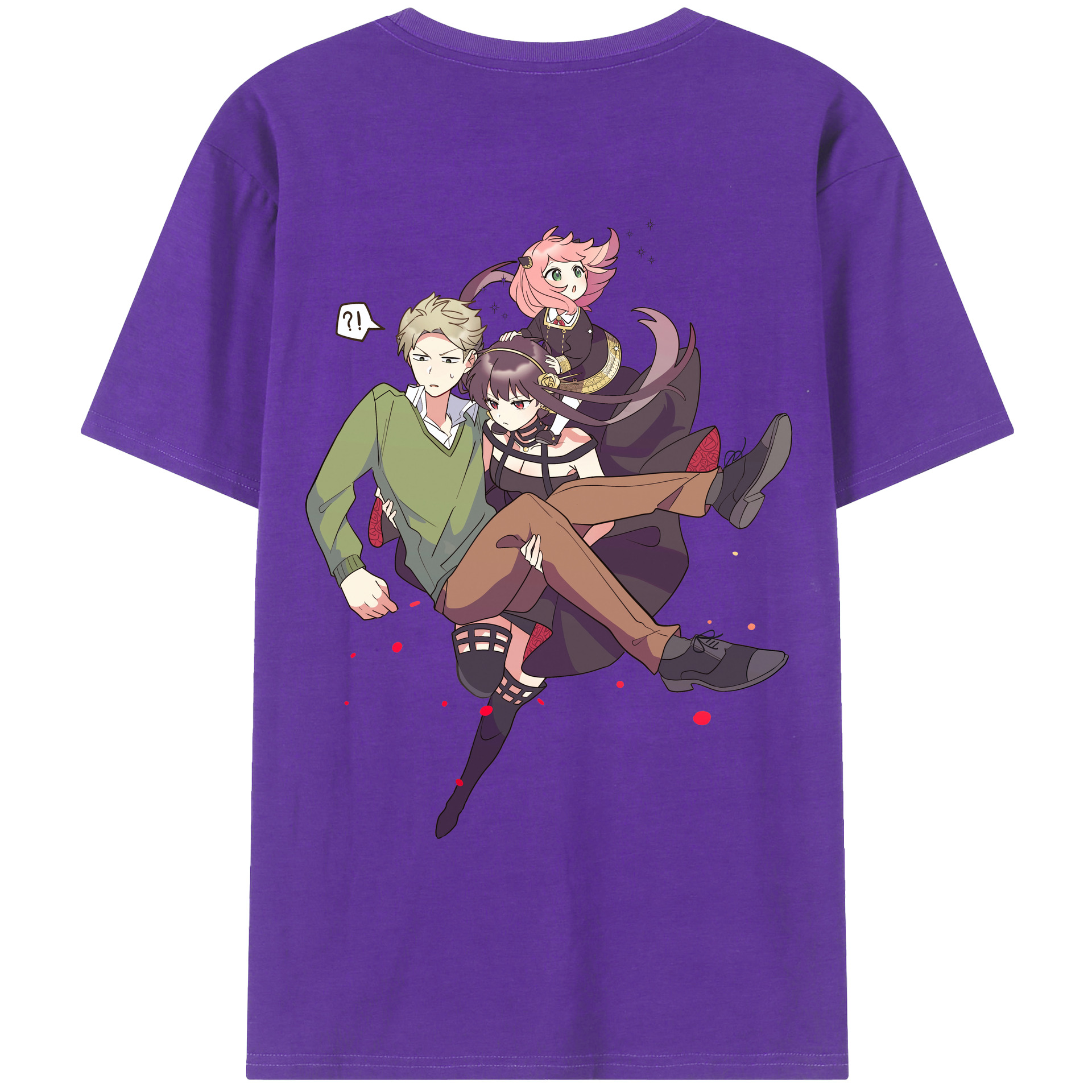 （画像用） SPY×FAMILY间谍家家酒 綿100％ メンズ半袖Tシャツ（バックプリント） 通気性