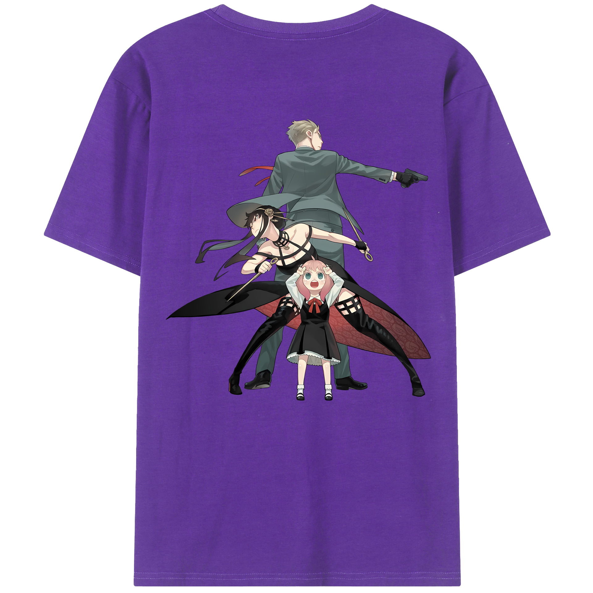 （画像用） SPY×FAMILY间谍家家酒 綿100％ メンズ半袖Tシャツ（バックプリント） 通気性