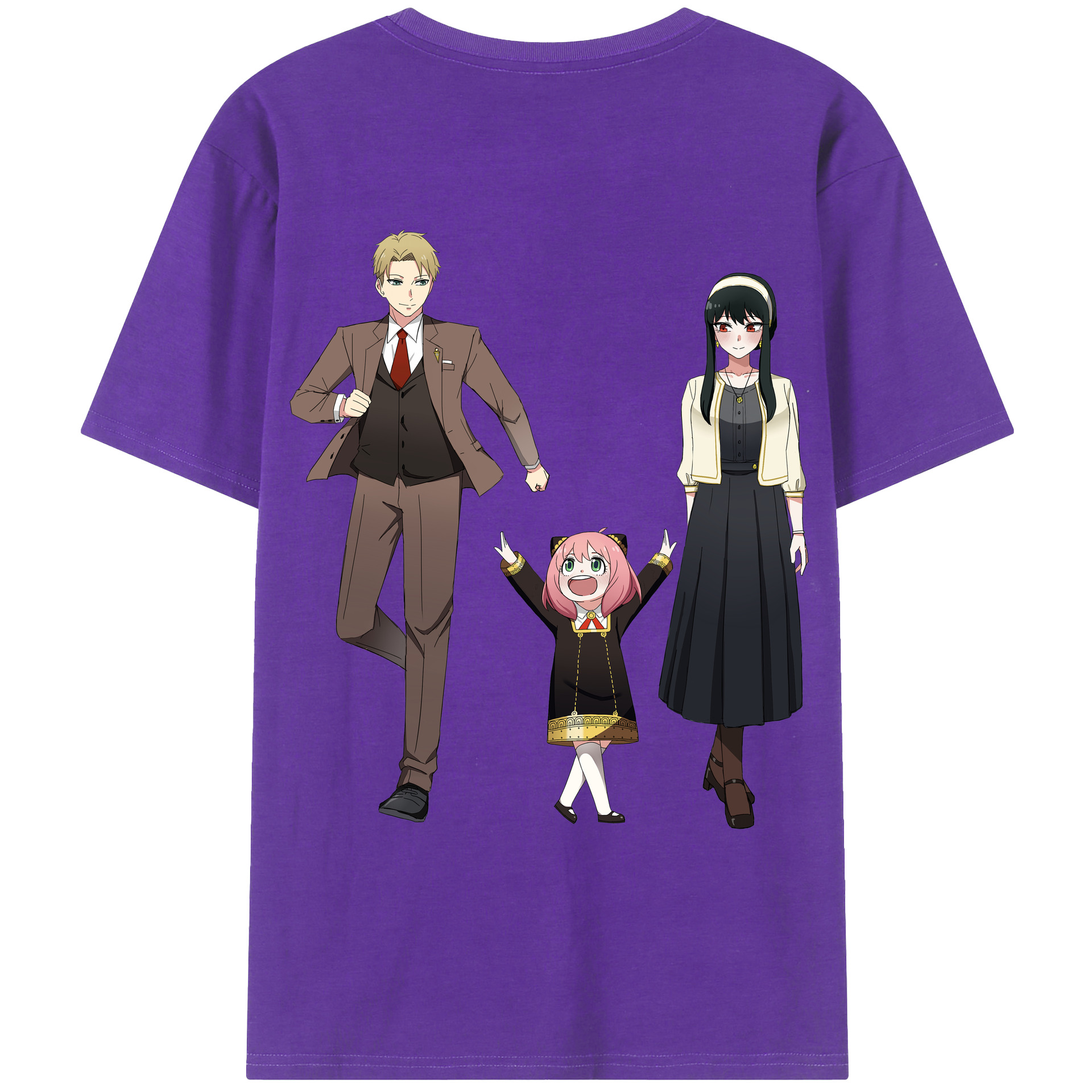 （画像用） SPY×FAMILY间谍家家酒 綿100％ メンズ半袖Tシャツ（バックプリント） 通気性