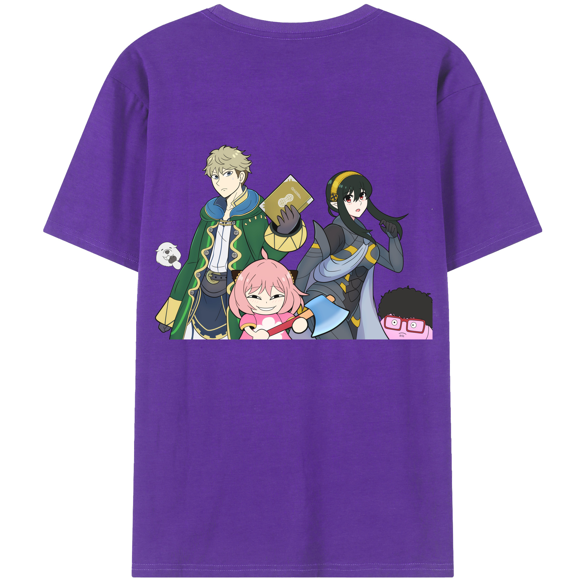 （画像用） SPY×FAMILY间谍家家酒 綿100％ メンズ半袖Tシャツ（バックプリント） 通気性