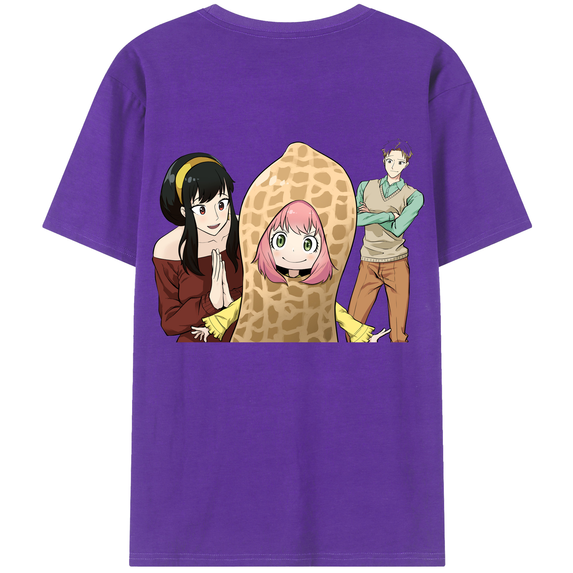 （画像用） SPY×FAMILY间谍家家酒 綿100％ メンズ半袖Tシャツ（バックプリント） 通気性