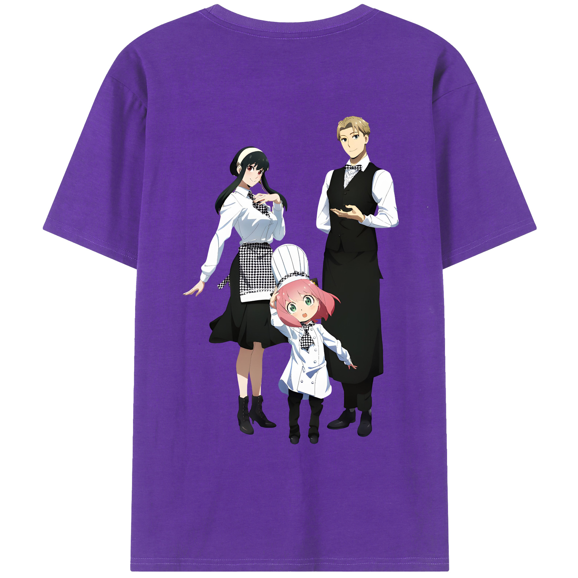 （画像用） SPY×FAMILY间谍家家酒 綿100％ メンズ半袖Tシャツ（バックプリント） 通気性