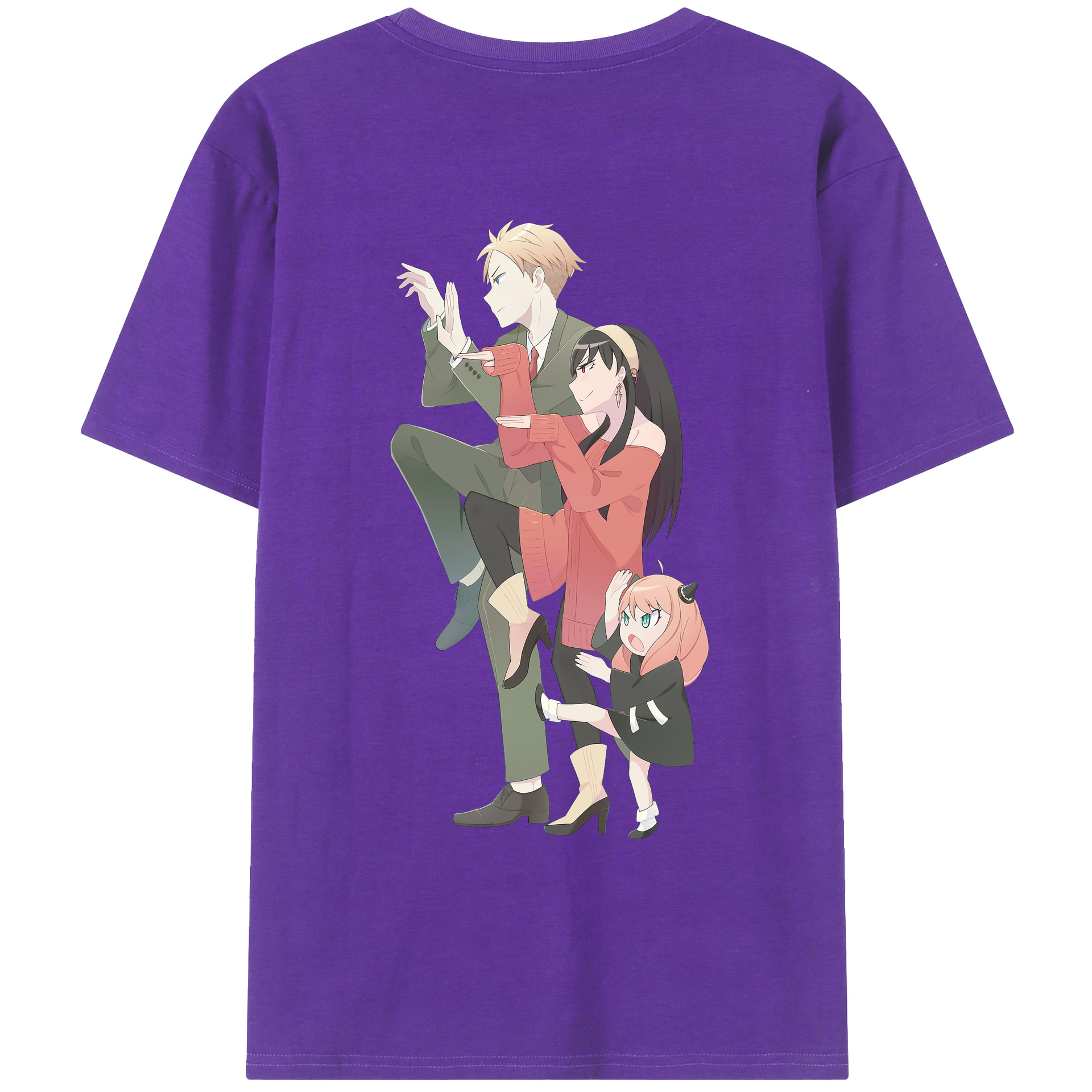 （画像用） SPY×FAMILY间谍家家酒 綿100％ メンズ半袖Tシャツ（バックプリント） 通気性