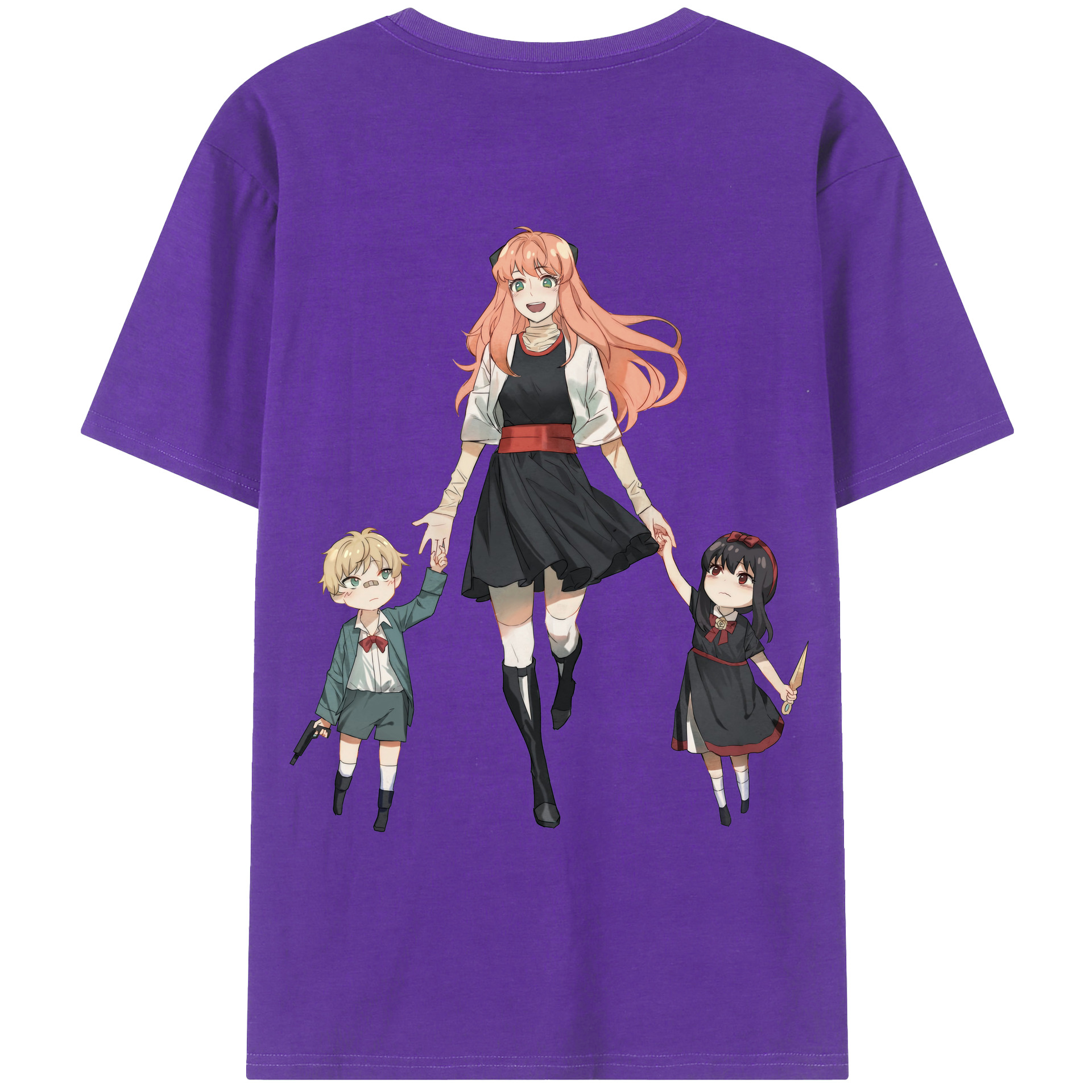 （画像用） SPY×FAMILY间谍家家酒 綿100％ メンズ半袖Tシャツ（バックプリント） 通気性