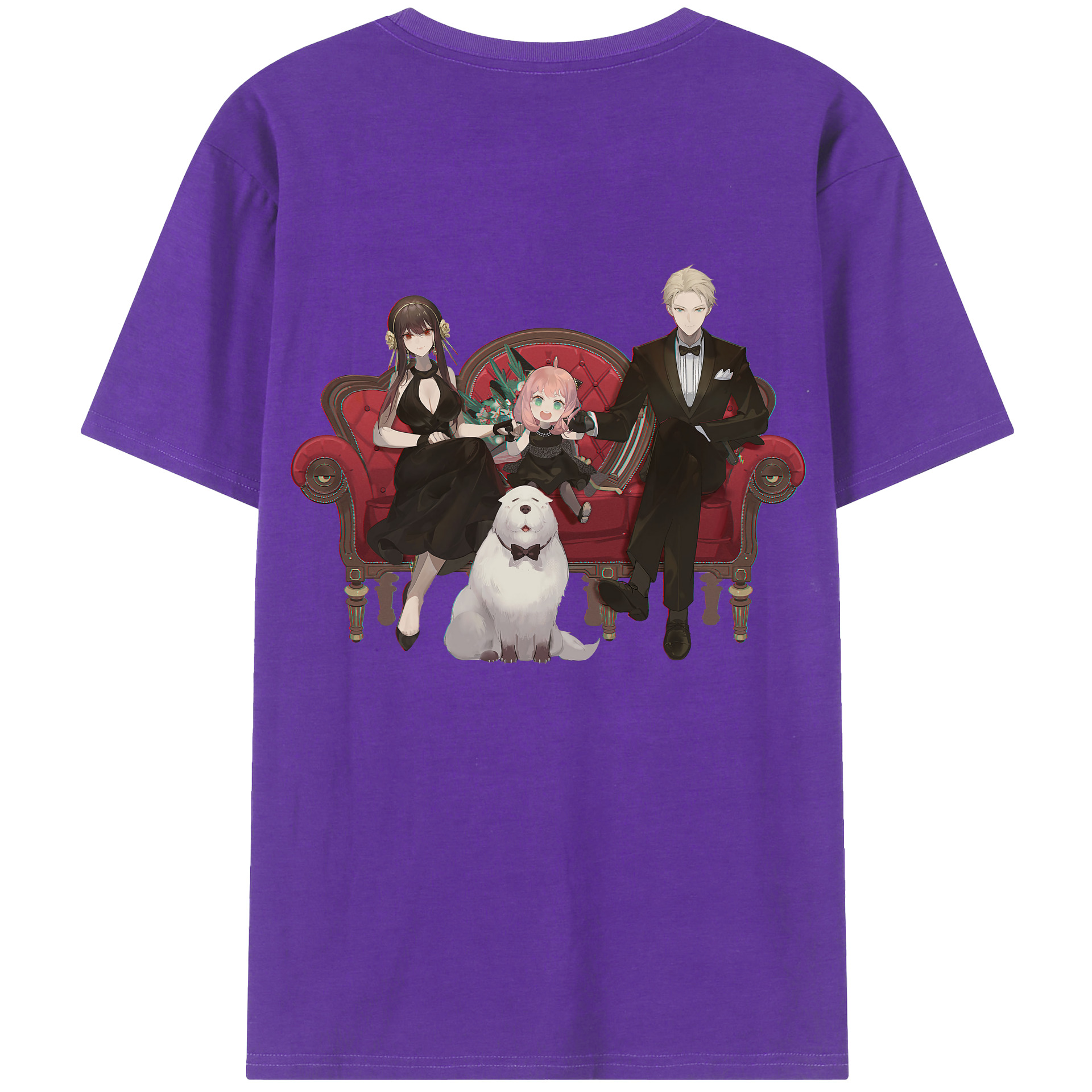 （画像用） SPY×FAMILY间谍家家酒 綿100％ メンズ半袖Tシャツ（バックプリント） 通気性