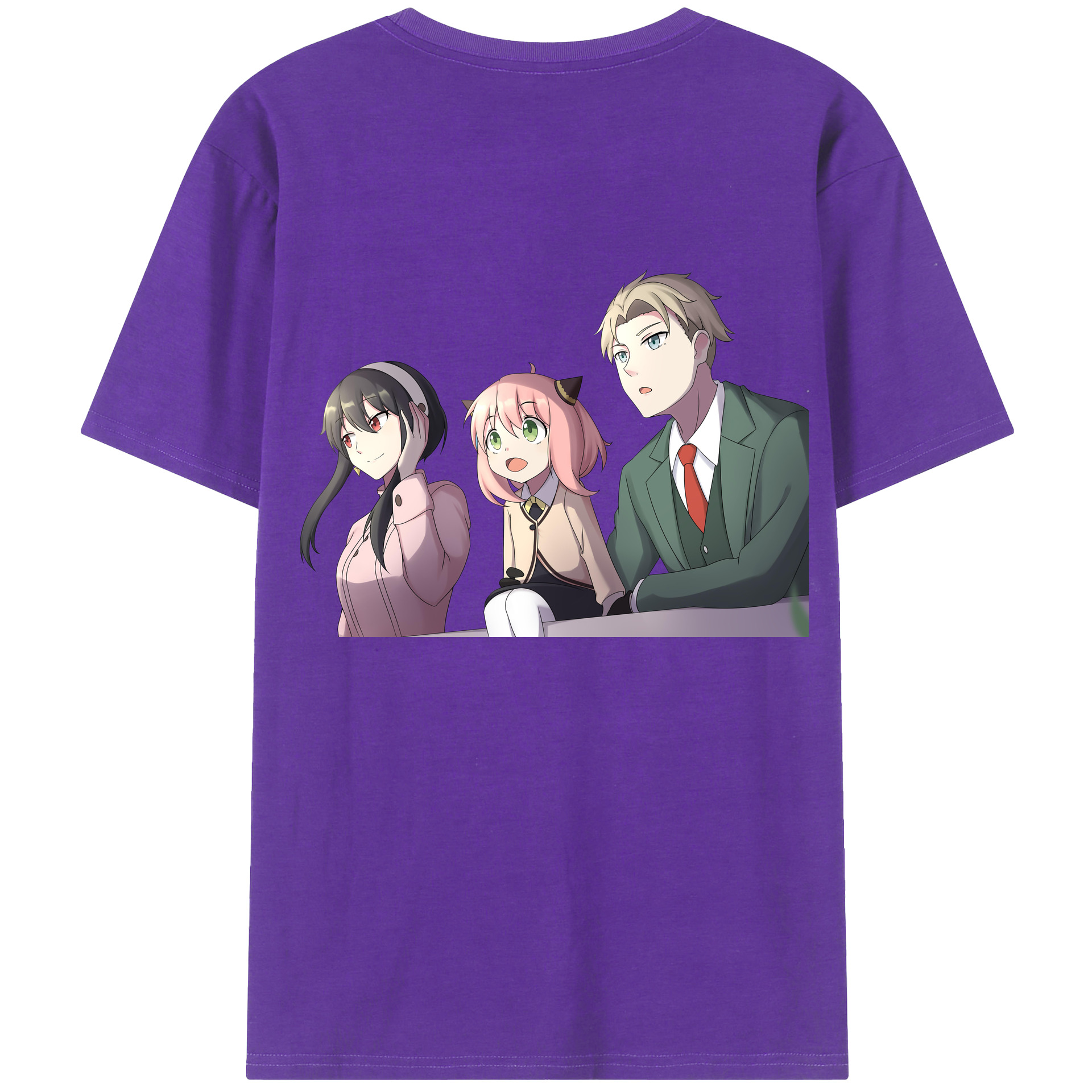 （画像用） SPY×FAMILY间谍家家酒 綿100％ メンズ半袖Tシャツ（バックプリント） 通気性