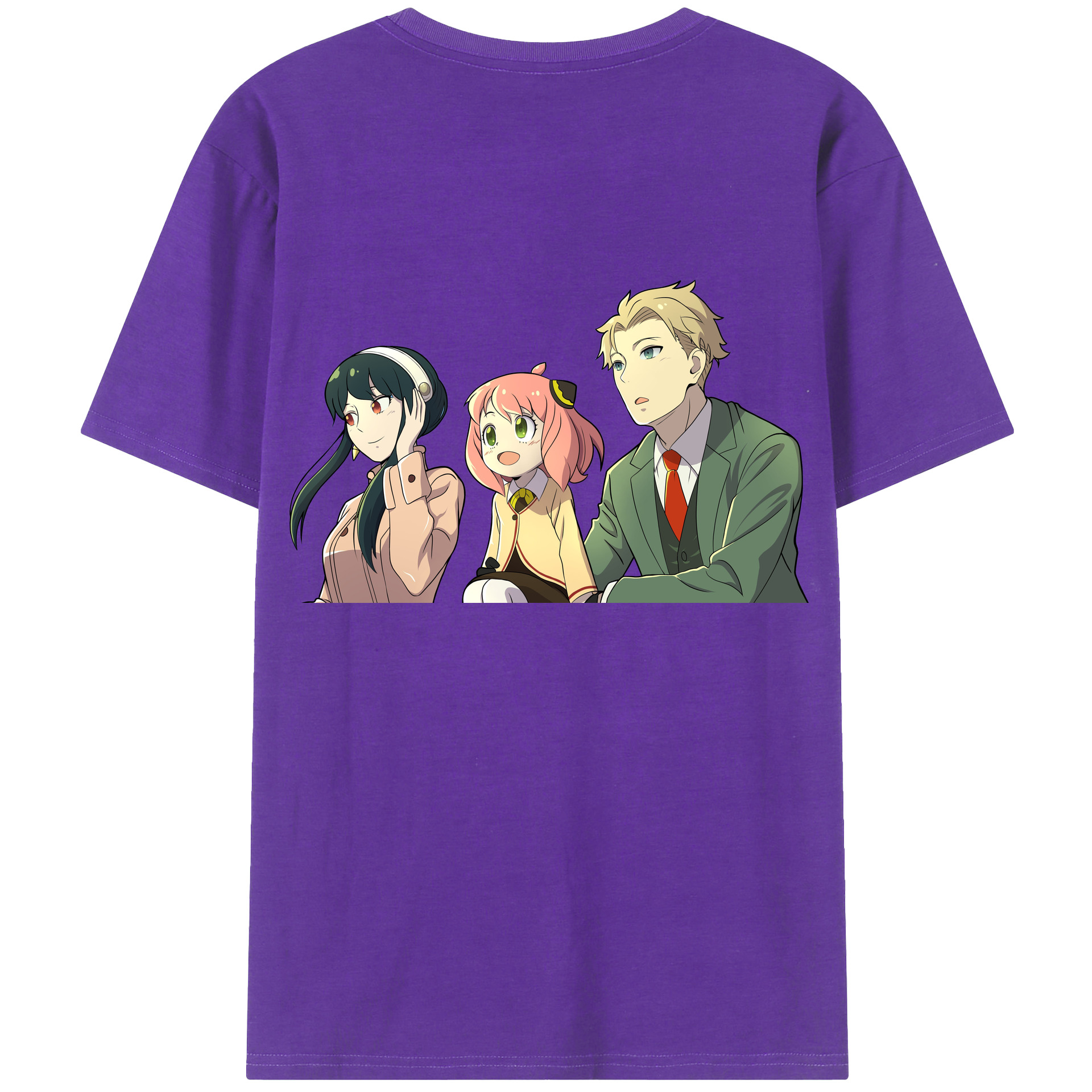 （画像用） SPY×FAMILY间谍家家酒 綿100％ メンズ半袖Tシャツ（バックプリント） 通気性