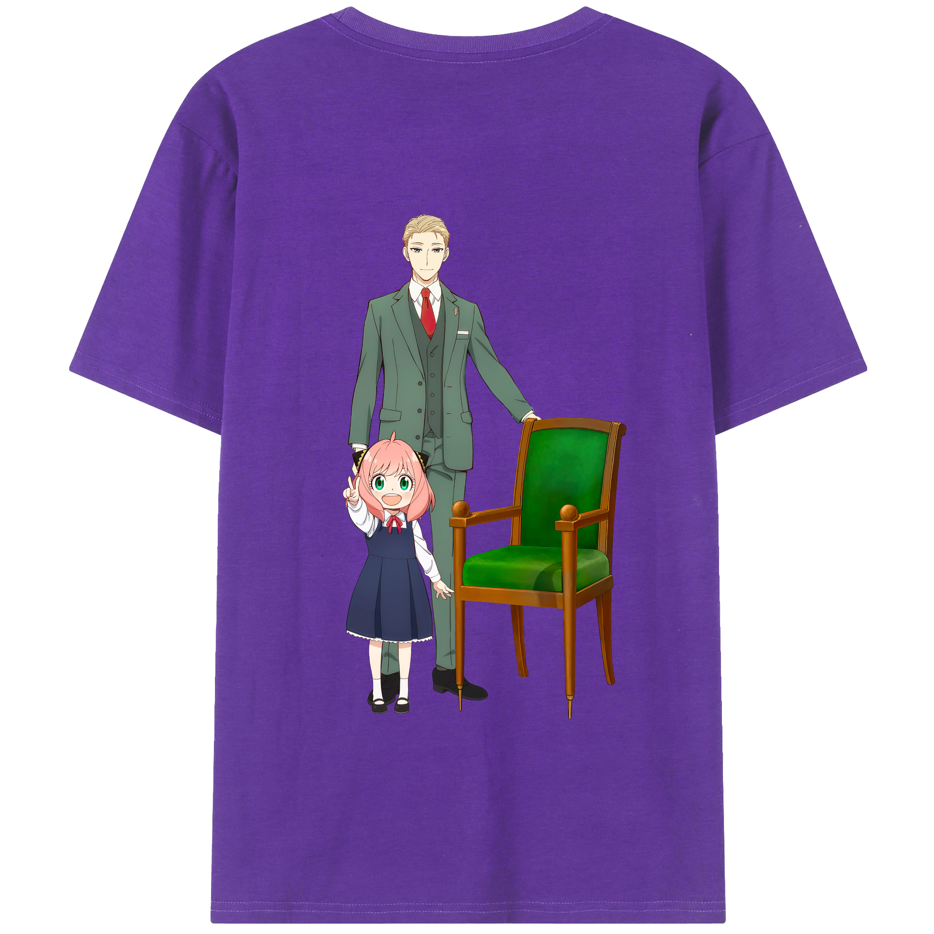（画像用） SPY×FAMILY间谍家家酒 綿100％ メンズ半袖Tシャツ（バックプリント） 通気性
