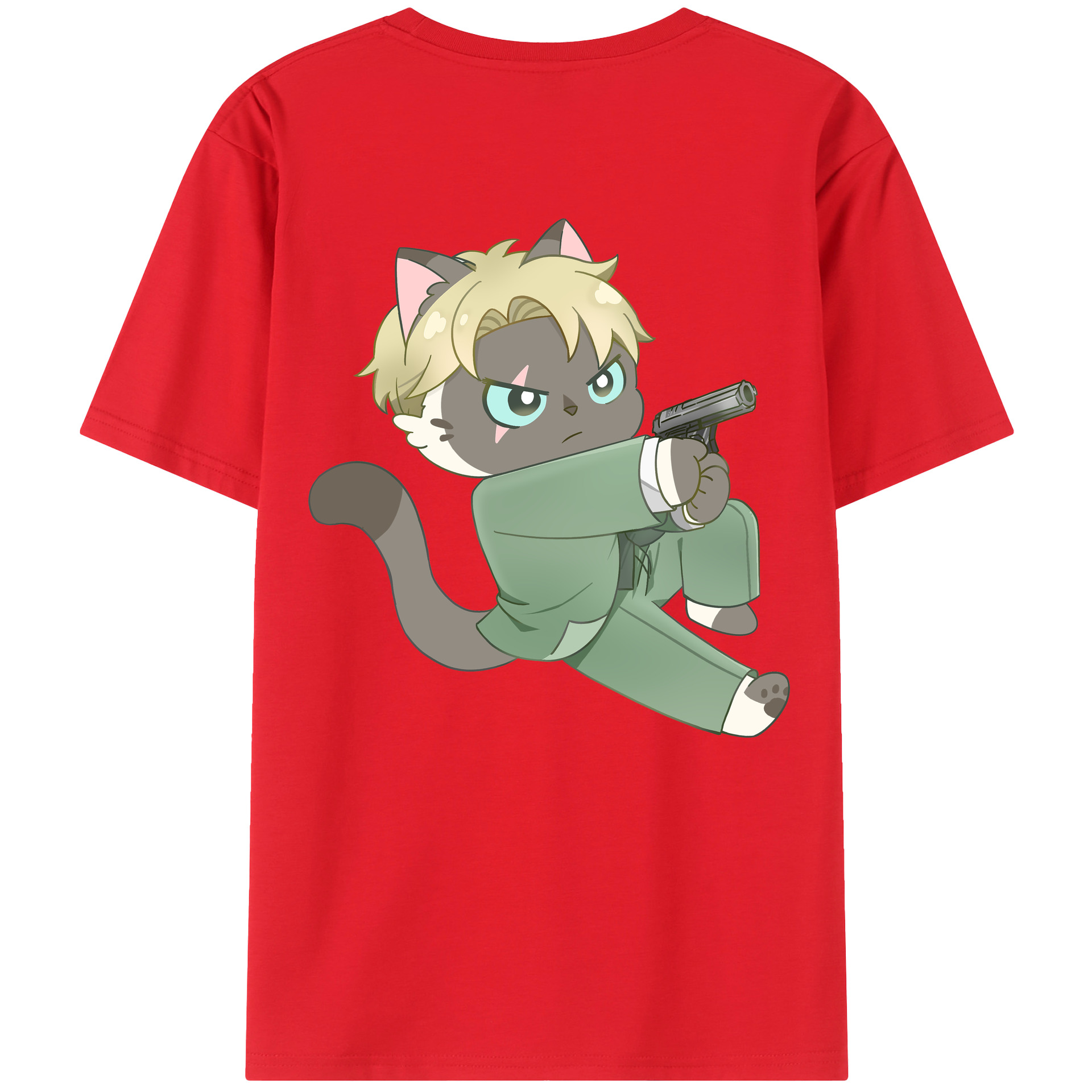 （画像用） SPY×FAMILY间谍家家酒 綿100％ メンズ半袖Tシャツ（バックプリント） 通気性