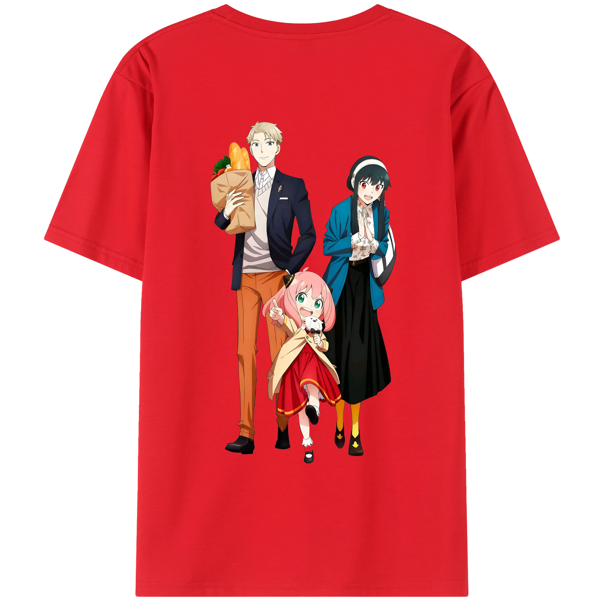 （画像用） SPY×FAMILY间谍家家酒 綿100％ メンズ半袖Tシャツ（バックプリント） 通気性
