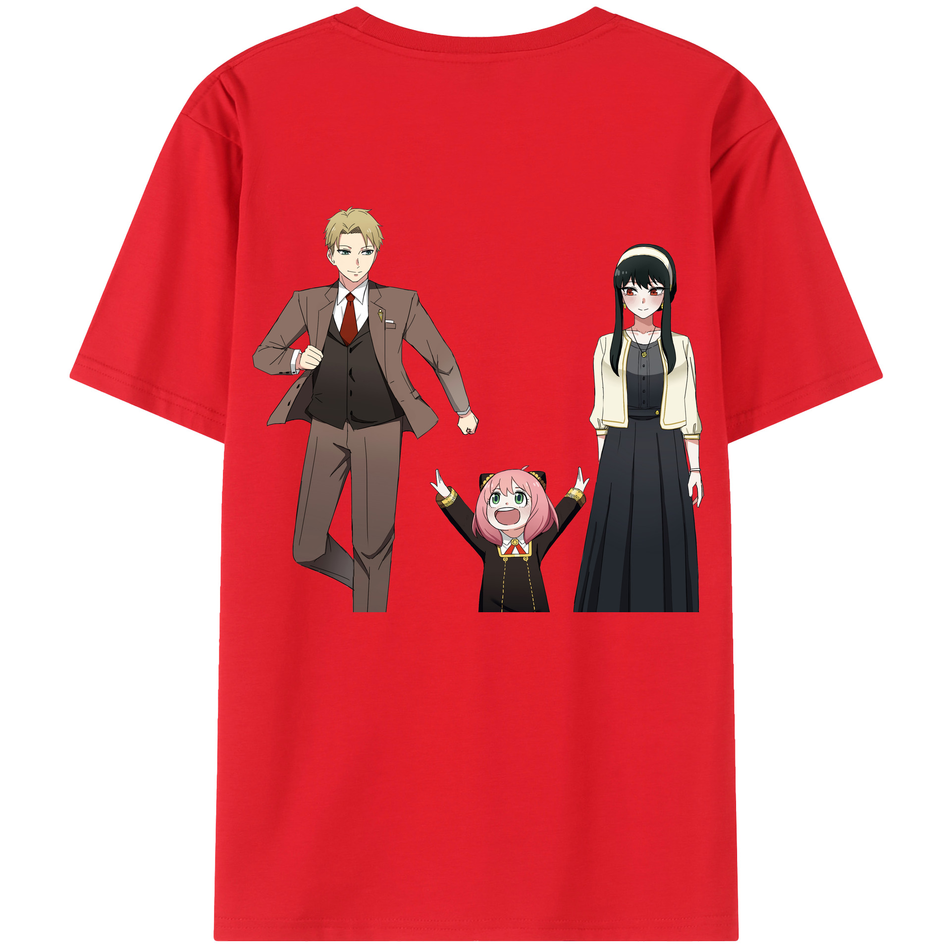 （画像用） SPY×FAMILY间谍家家酒 綿100％ メンズ半袖Tシャツ（バックプリント） 通気性