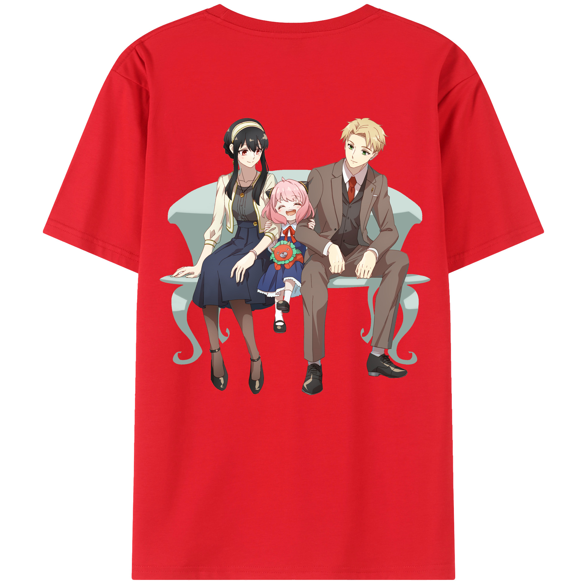 （画像用） SPY×FAMILY间谍家家酒 綿100％ メンズ半袖Tシャツ（バックプリント） 通気性