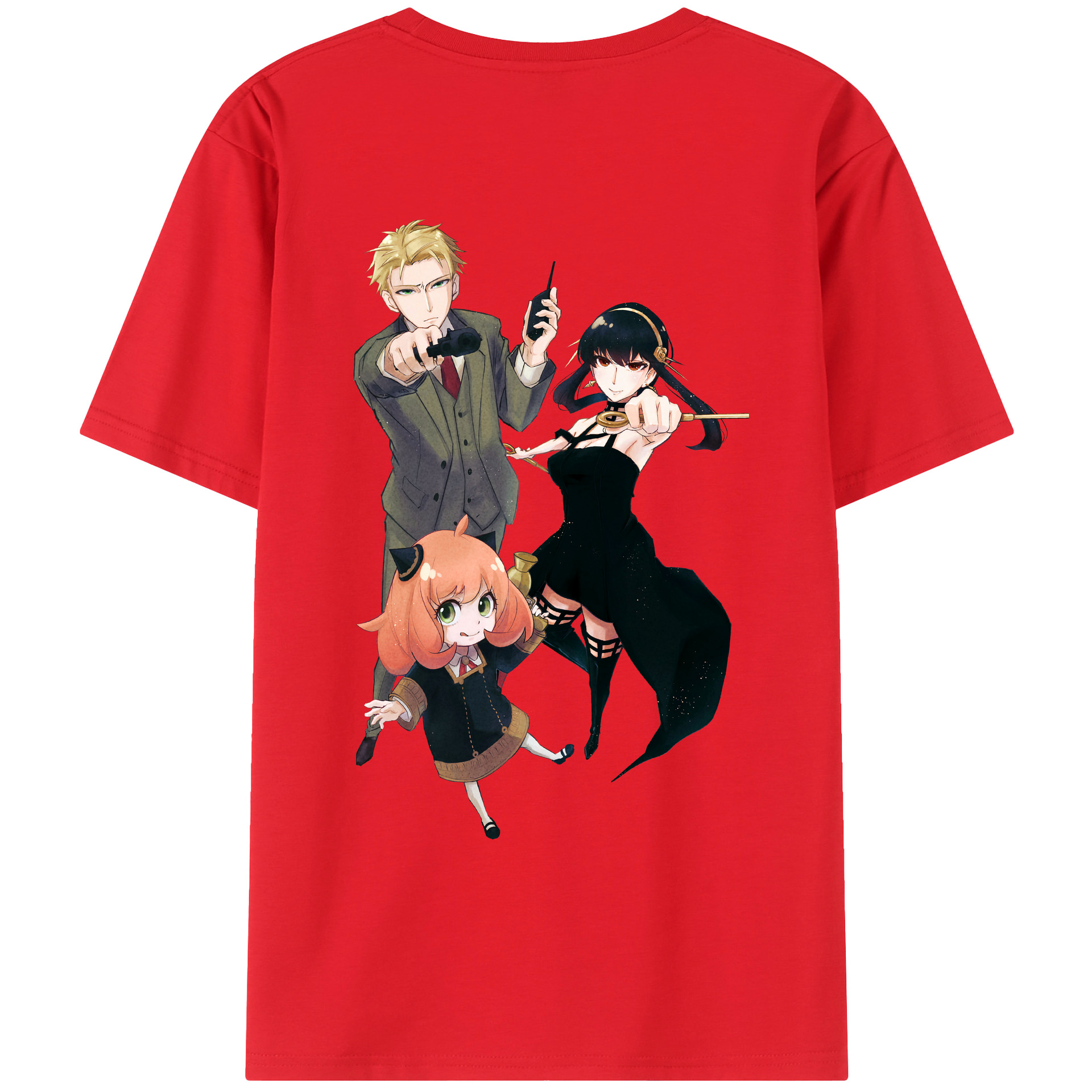 （画像用） SPY×FAMILY间谍家家酒 綿100％ メンズ半袖Tシャツ（バックプリント） 通気性