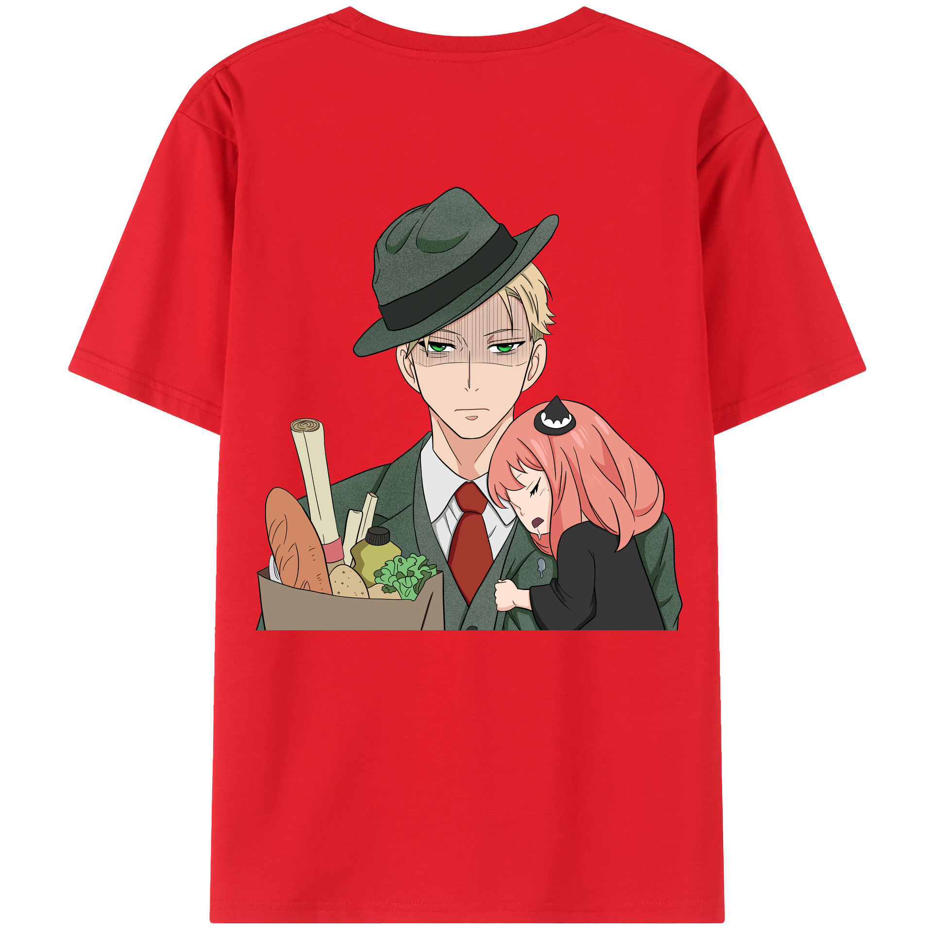（画像用） SPY×FAMILY间谍家家酒 綿100％ メンズ半袖Tシャツ（バックプリント） 通気性