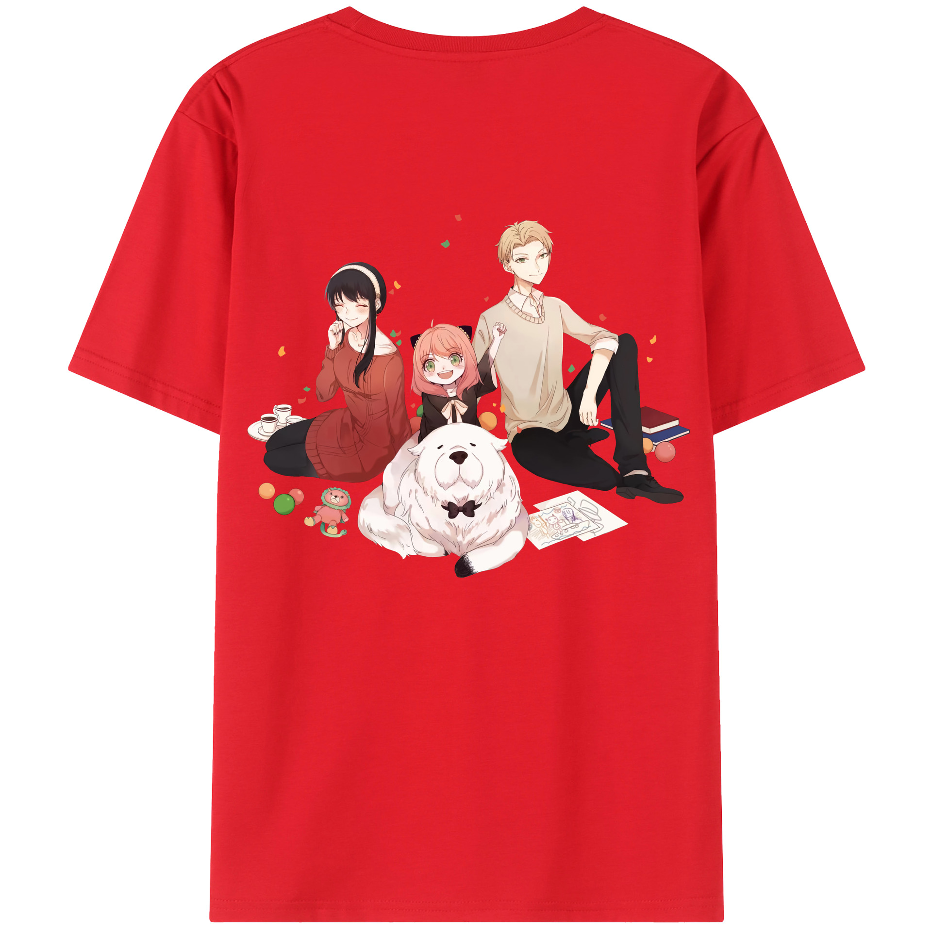 （画像用） SPY×FAMILY间谍家家酒 綿100％ メンズ半袖Tシャツ（バックプリント） 通気性