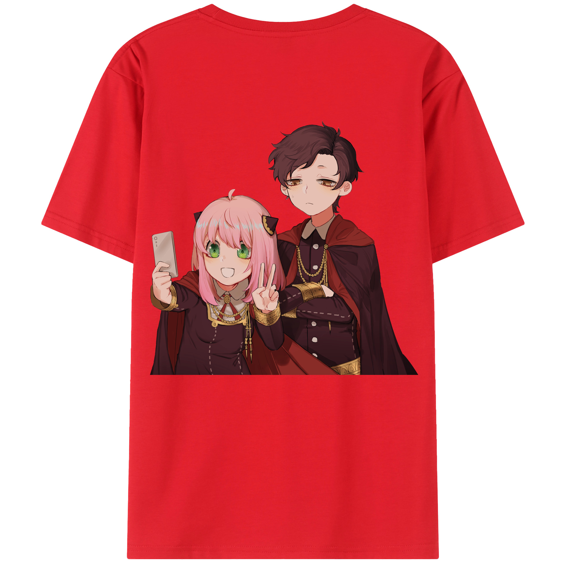 （画像用） SPY×FAMILY间谍家家酒 綿100％ メンズ半袖Tシャツ（バックプリント） 通気性