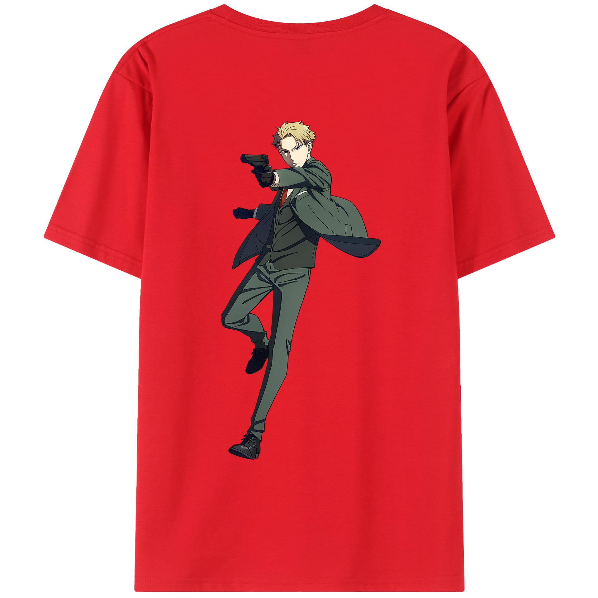 （画像用） SPY×FAMILY间谍家家酒 綿100％ メンズ半袖Tシャツ（バックプリント） 通気性