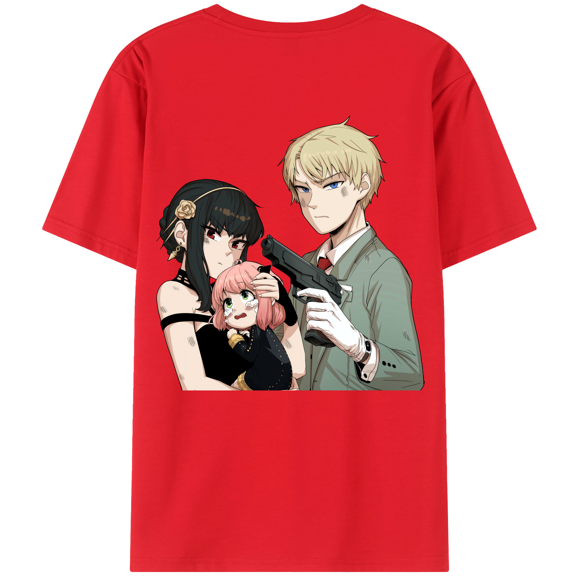 （画像用） SPY×FAMILY间谍家家酒 綿100％ メンズ半袖Tシャツ（バックプリント） 通気性