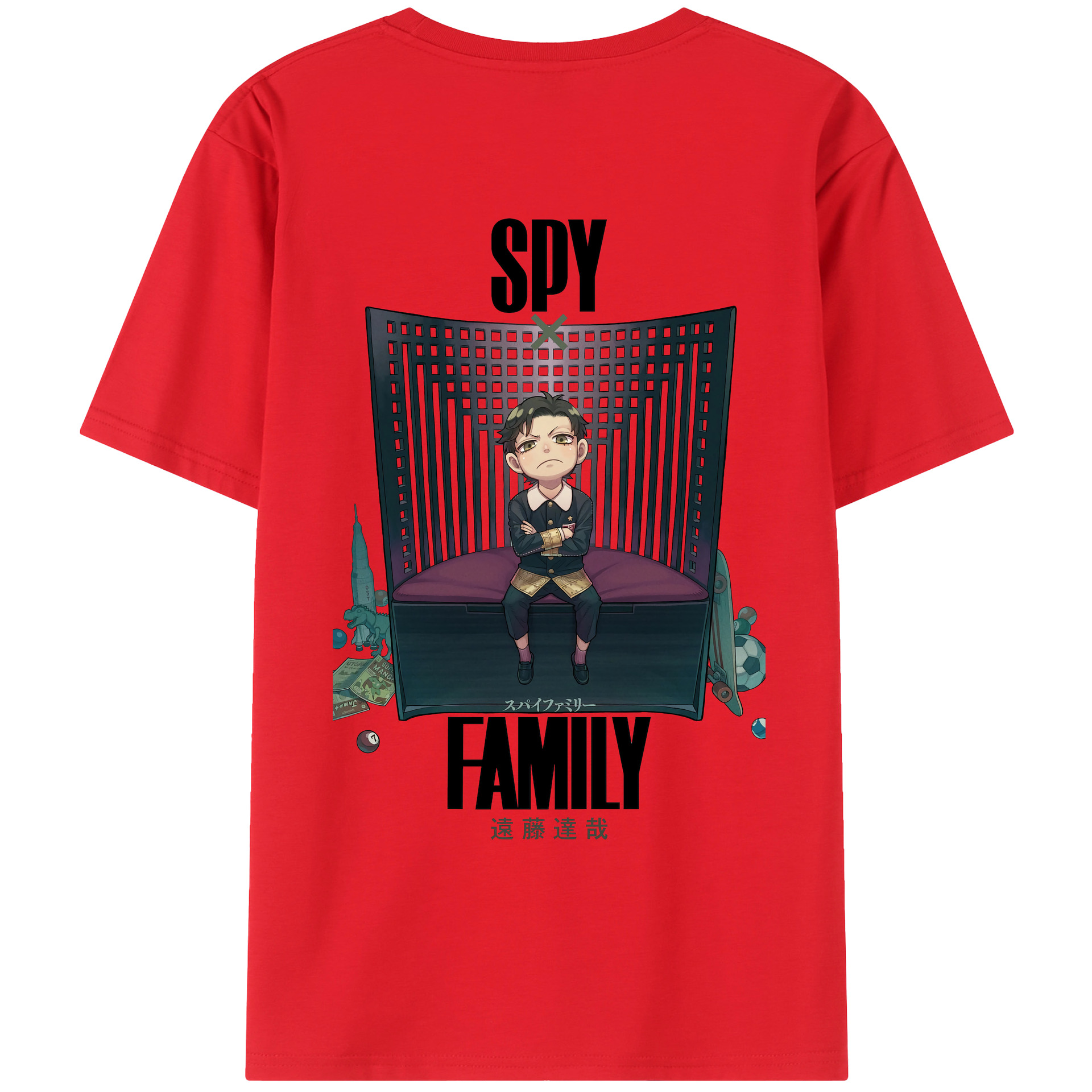 （画像用） SPY×FAMILY间谍家家酒 綿100％ メンズ半袖Tシャツ（バックプリント） 通気性