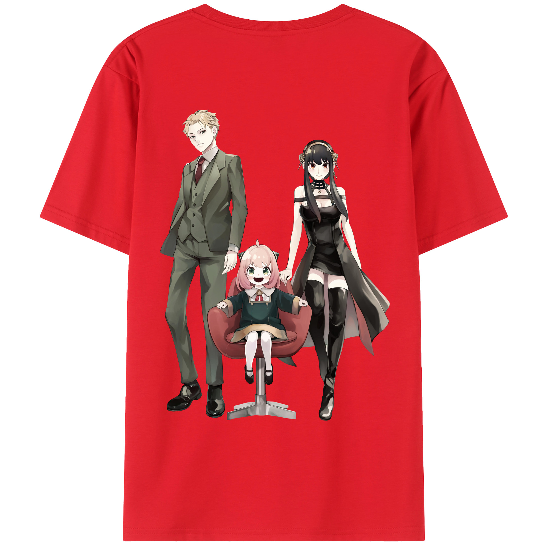 （画像用） SPY×FAMILY间谍家家酒 綿100％ メンズ半袖Tシャツ（バックプリント） 通気性