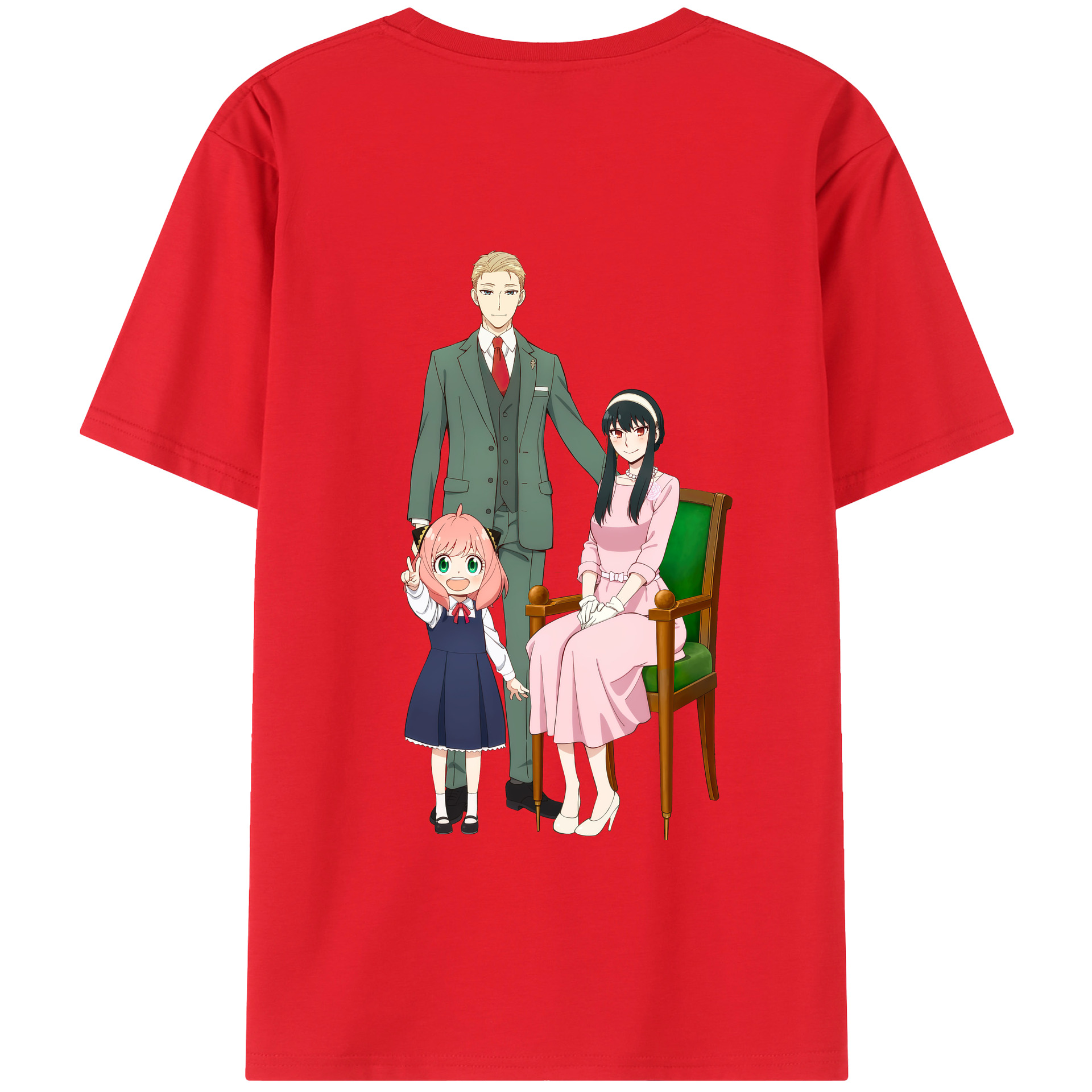 （画像用） SPY×FAMILY间谍家家酒 綿100％ メンズ半袖Tシャツ（バックプリント） 通気性