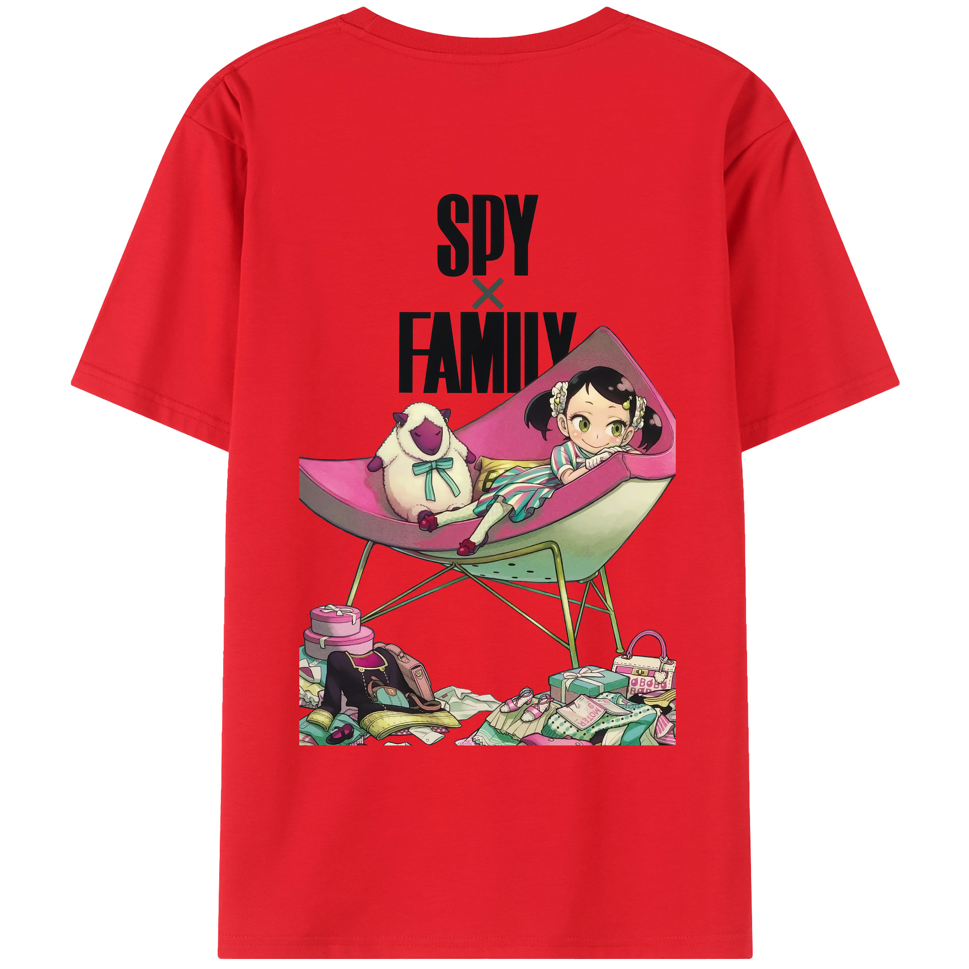 （画像用） SPY×FAMILY间谍家家酒 綿100％ メンズ半袖Tシャツ（バックプリント） 通気性