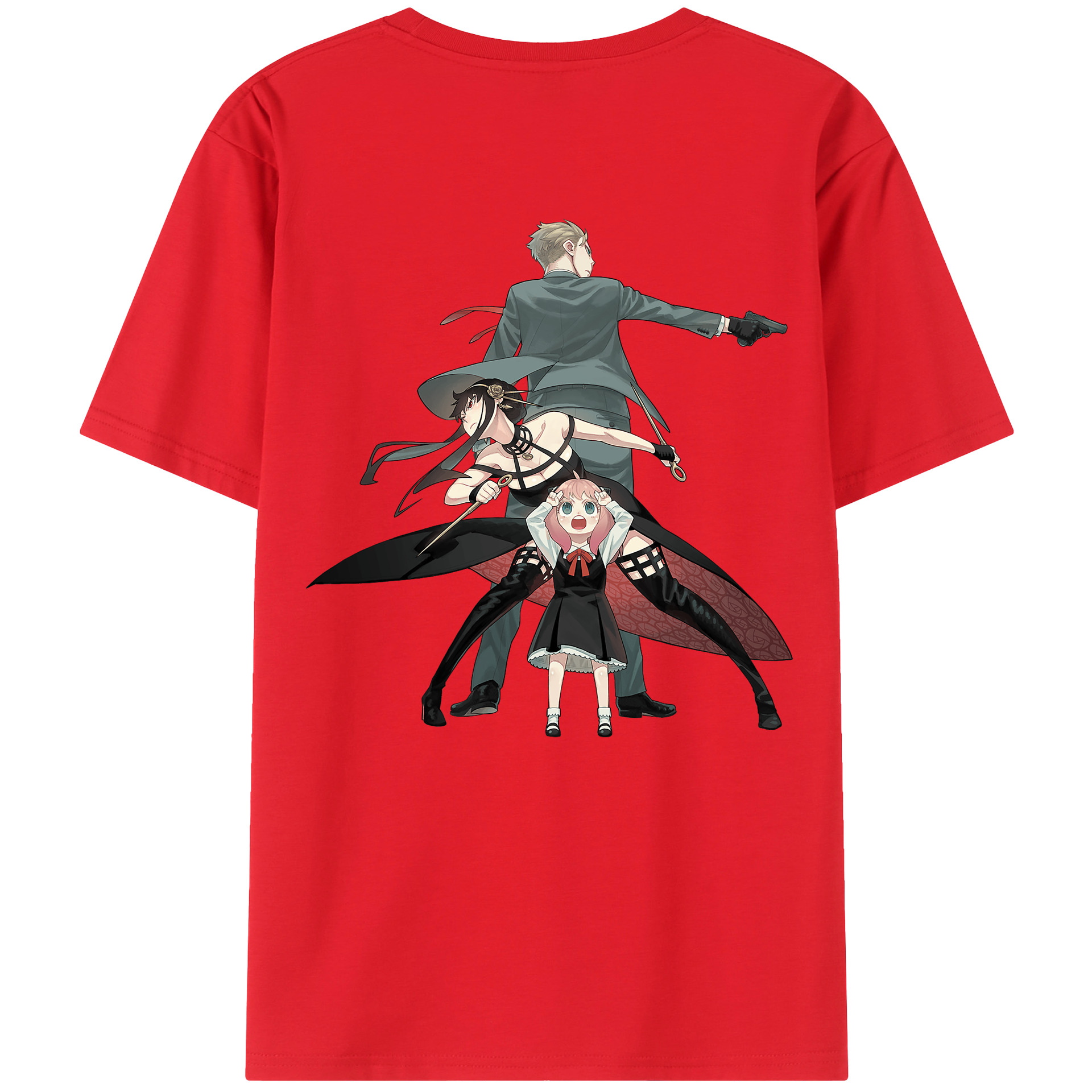 （画像用） SPY×FAMILY间谍家家酒 綿100％ メンズ半袖Tシャツ（バックプリント） 通気性