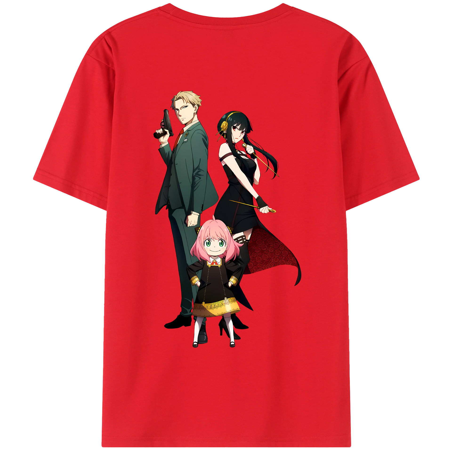 （画像用） SPY×FAMILY间谍家家酒 綿100％ メンズ半袖Tシャツ（バックプリント） 通気性