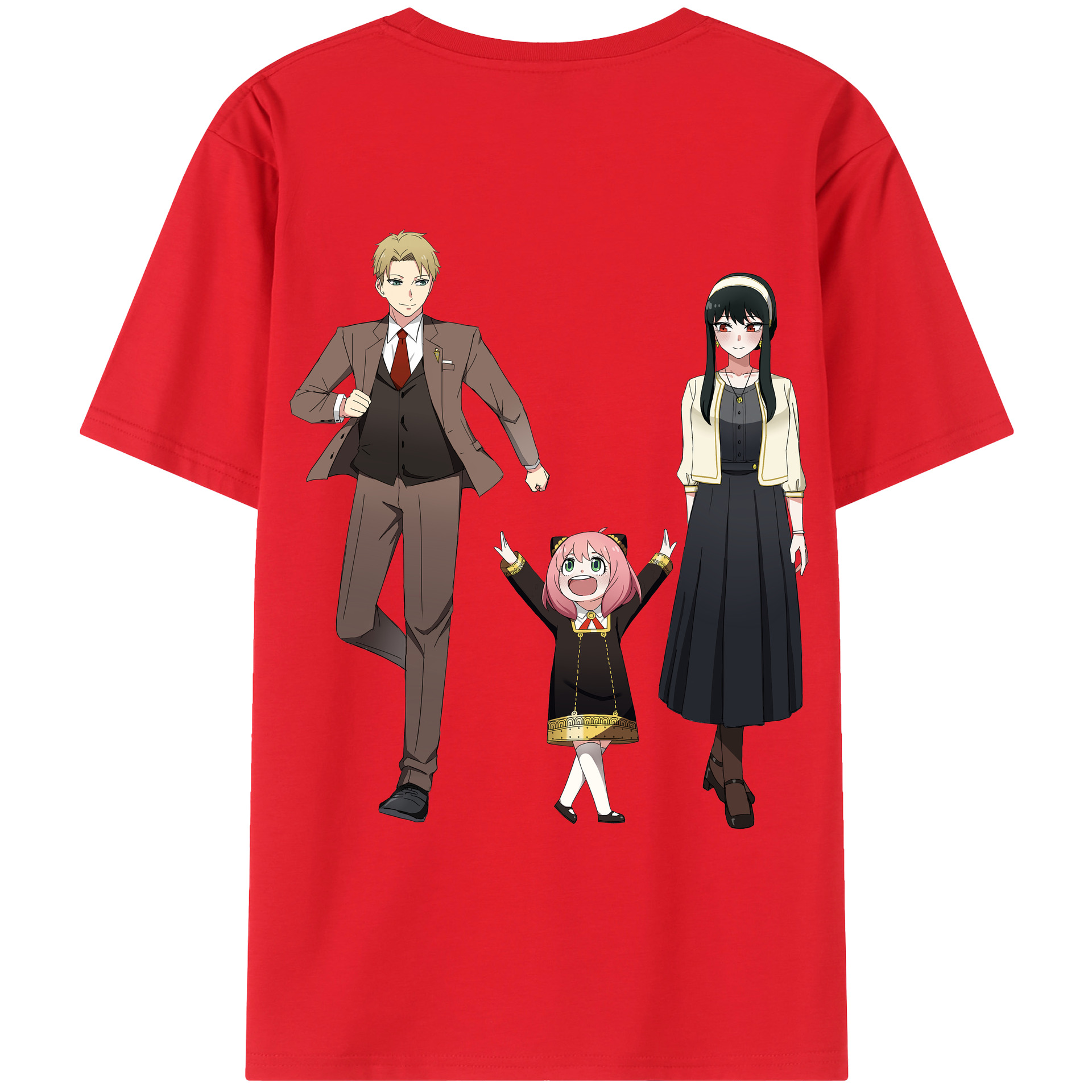 （画像用） SPY×FAMILY间谍家家酒 綿100％ メンズ半袖Tシャツ（バックプリント） 通気性