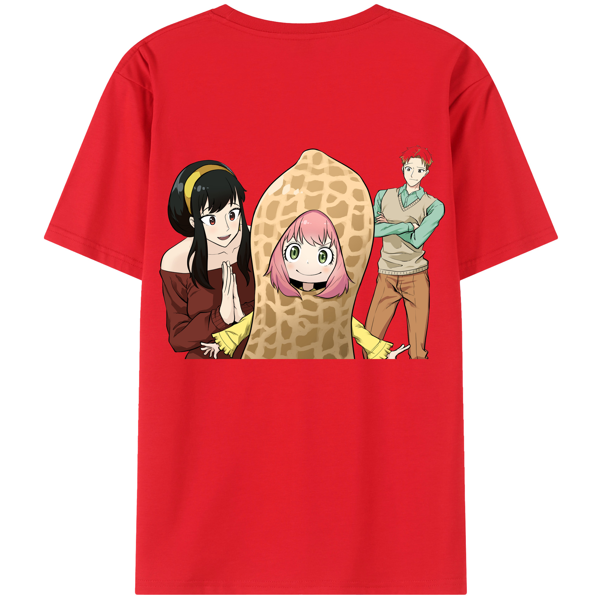 （画像用） SPY×FAMILY间谍家家酒 綿100％ メンズ半袖Tシャツ（バックプリント） 通気性