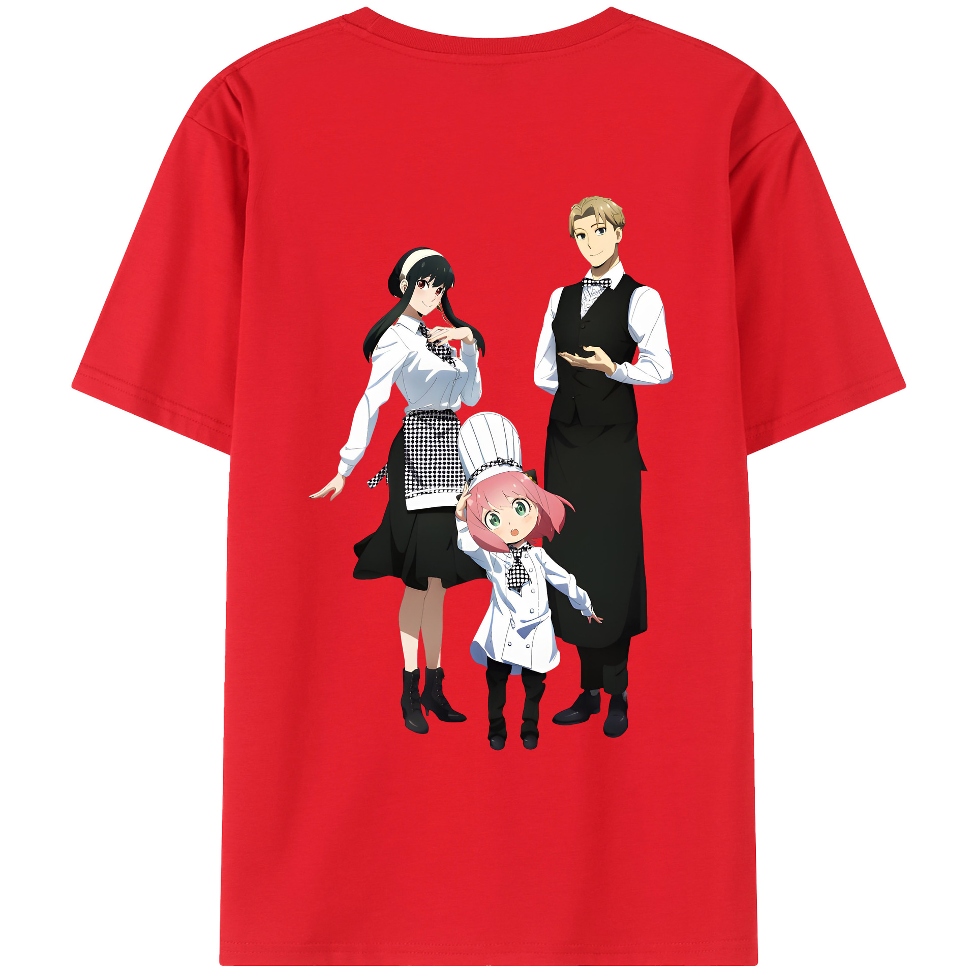（画像用） SPY×FAMILY间谍家家酒 綿100％ メンズ半袖Tシャツ（バックプリント） 通気性