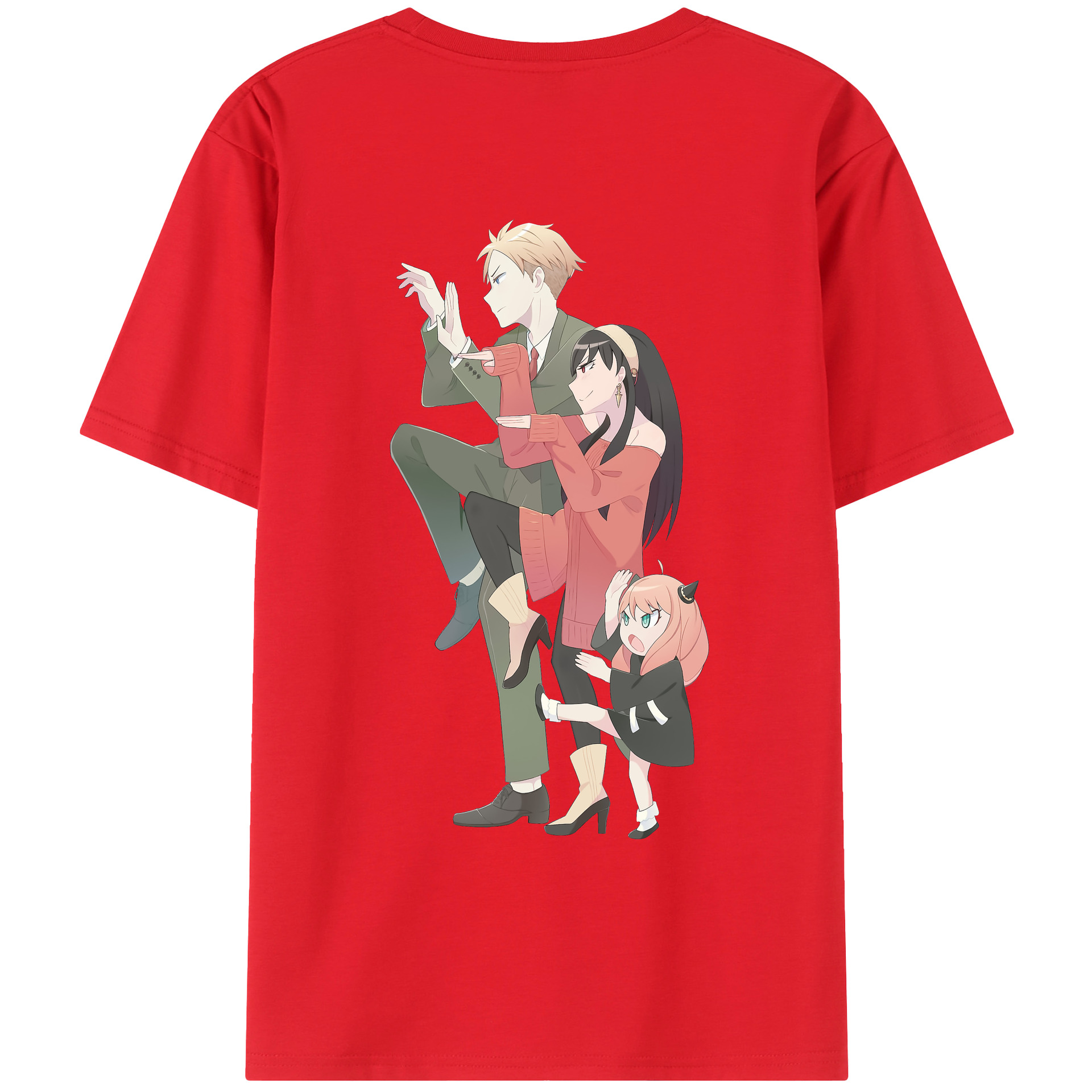 （画像用） SPY×FAMILY间谍家家酒 綿100％ メンズ半袖Tシャツ（バックプリント） 通気性