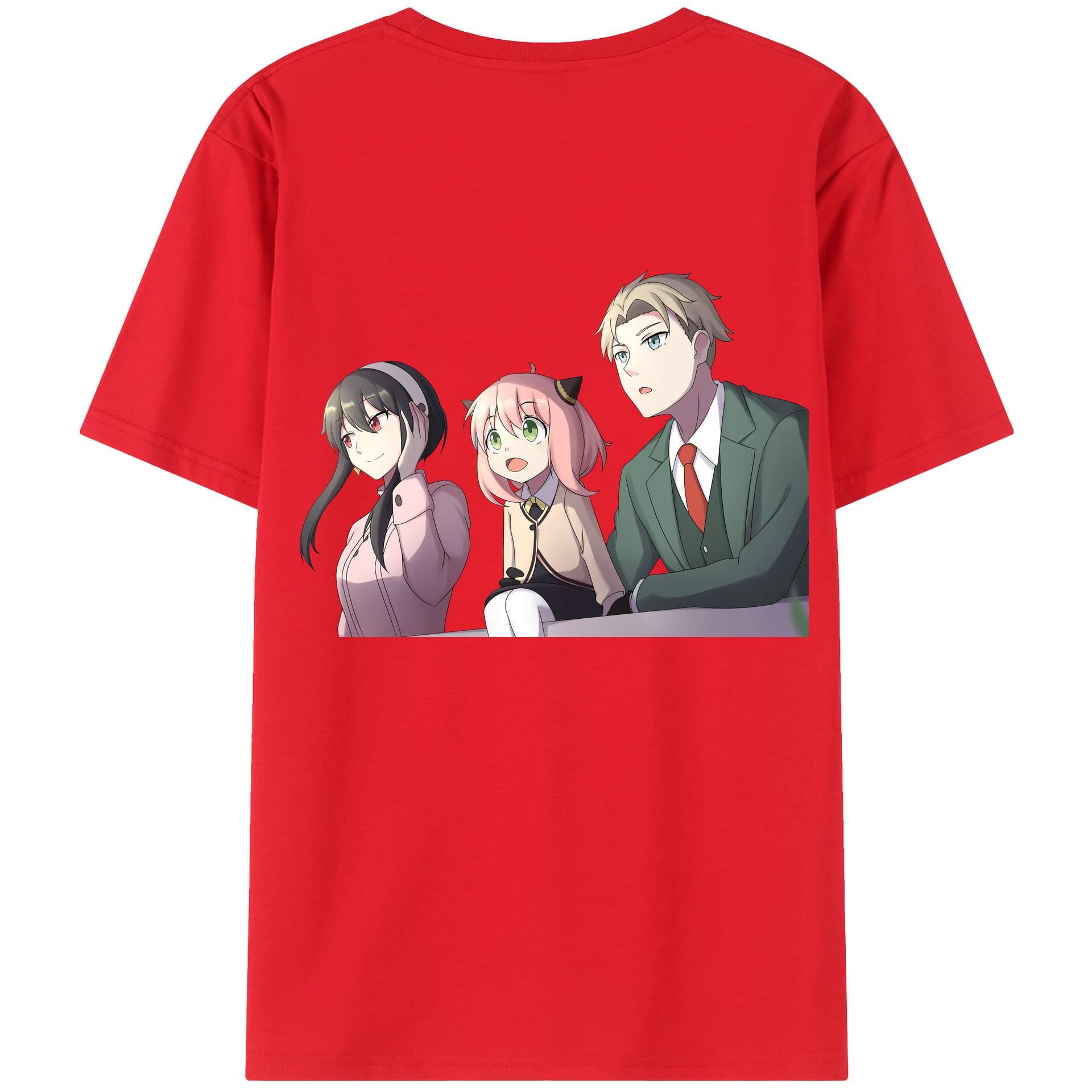 （画像用） SPY×FAMILY间谍家家酒 綿100％ メンズ半袖Tシャツ（バックプリント） 通気性