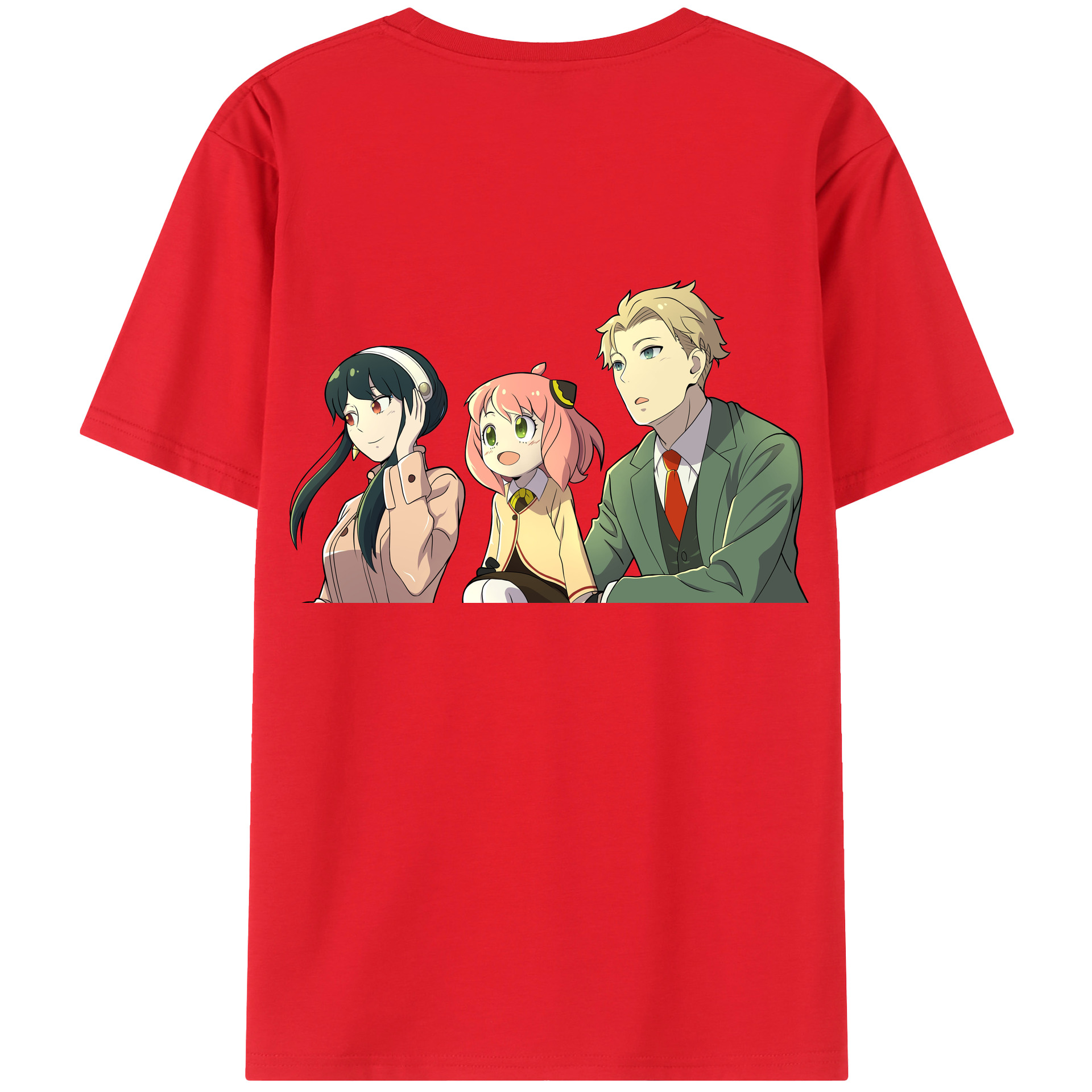 （画像用） SPY×FAMILY间谍家家酒 綿100％ メンズ半袖Tシャツ（バックプリント） 通気性