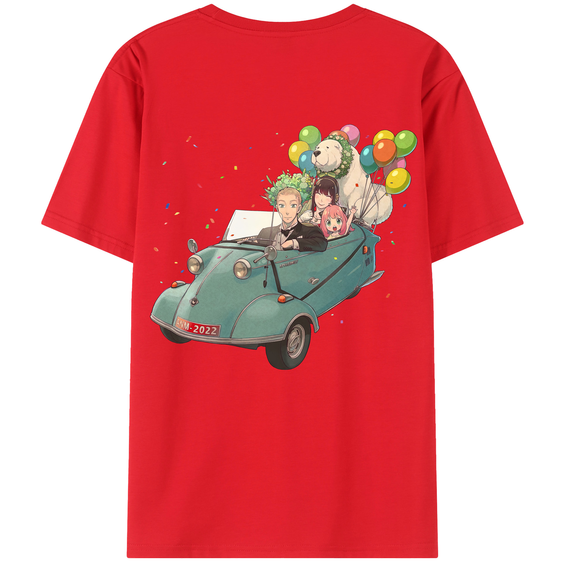 （画像用） SPY×FAMILY间谍家家酒 綿100％ メンズ半袖Tシャツ（バックプリント） 通気性