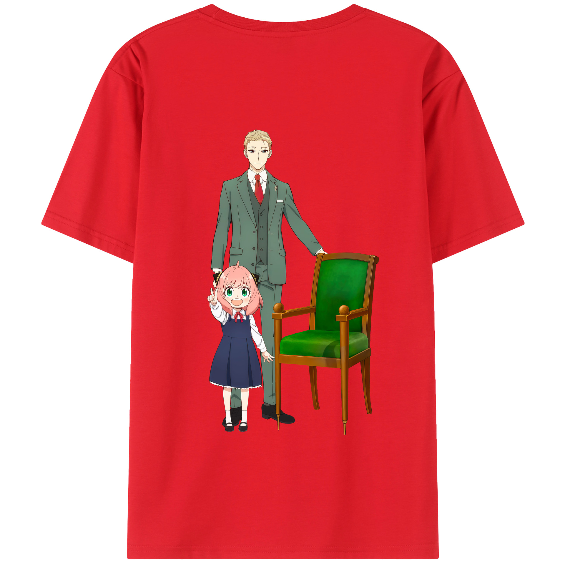 （画像用） SPY×FAMILY间谍家家酒 綿100％ メンズ半袖Tシャツ（バックプリント） 通気性