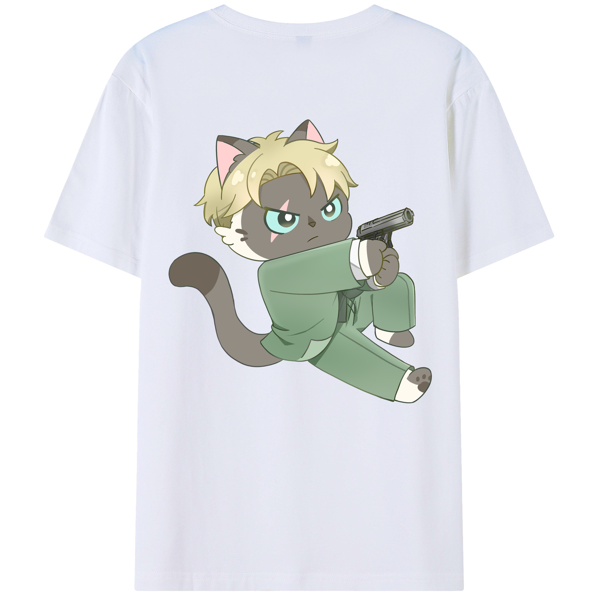 （画像用） SPY×FAMILY间谍家家酒 綿100％ メンズ半袖Tシャツ（バックプリント） 通気性