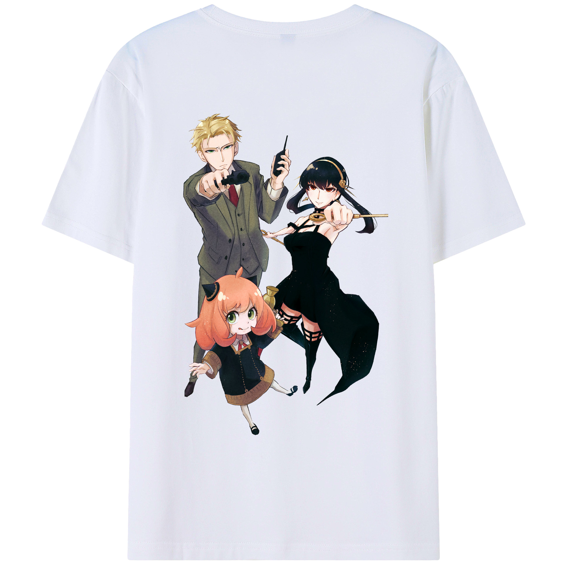 （画像用） SPY×FAMILY间谍家家酒 綿100％ メンズ半袖Tシャツ（バックプリント） 通気性